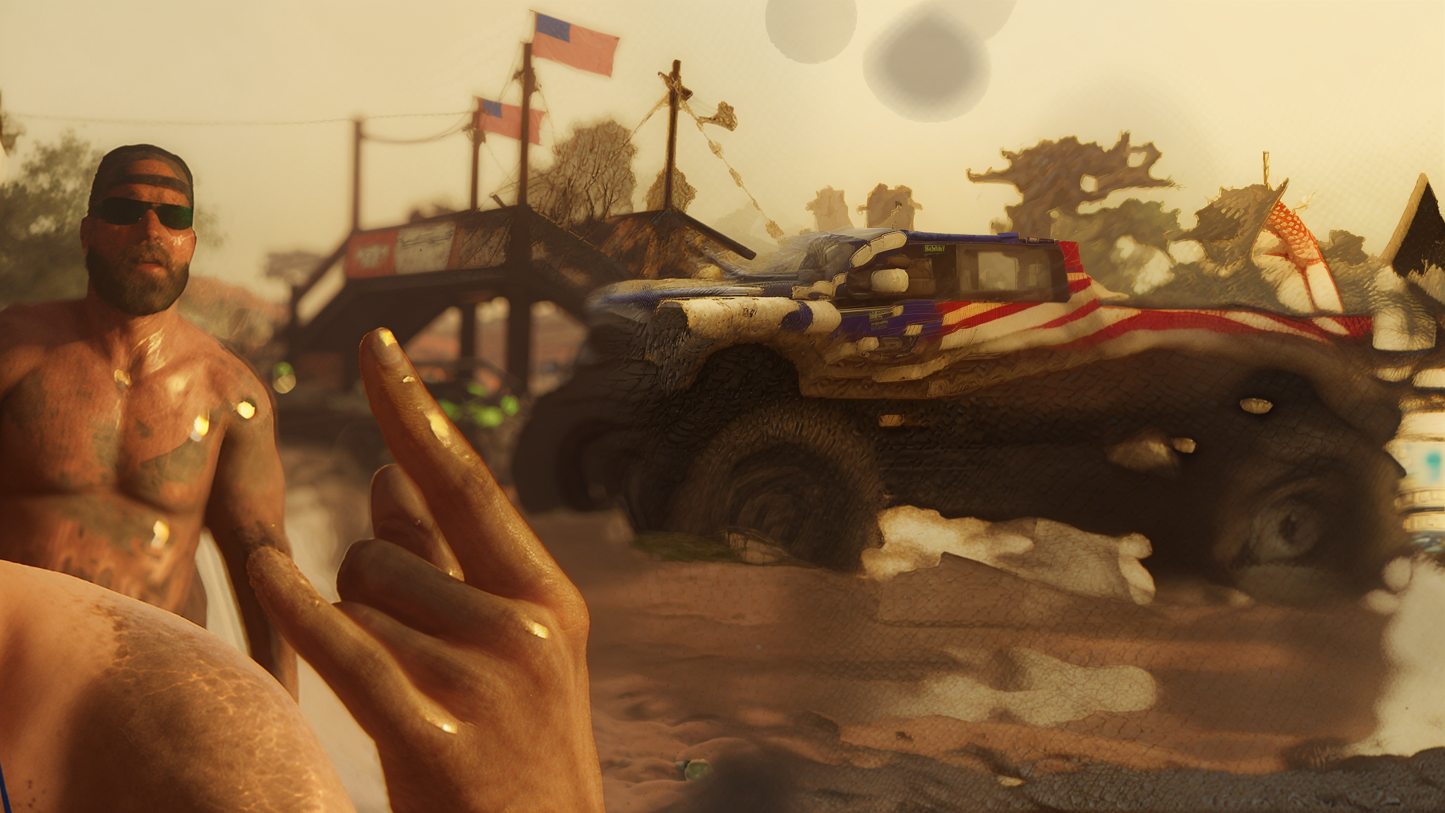 The monster truck as seen at the Thrillbilly Mud Club in the first trailer.