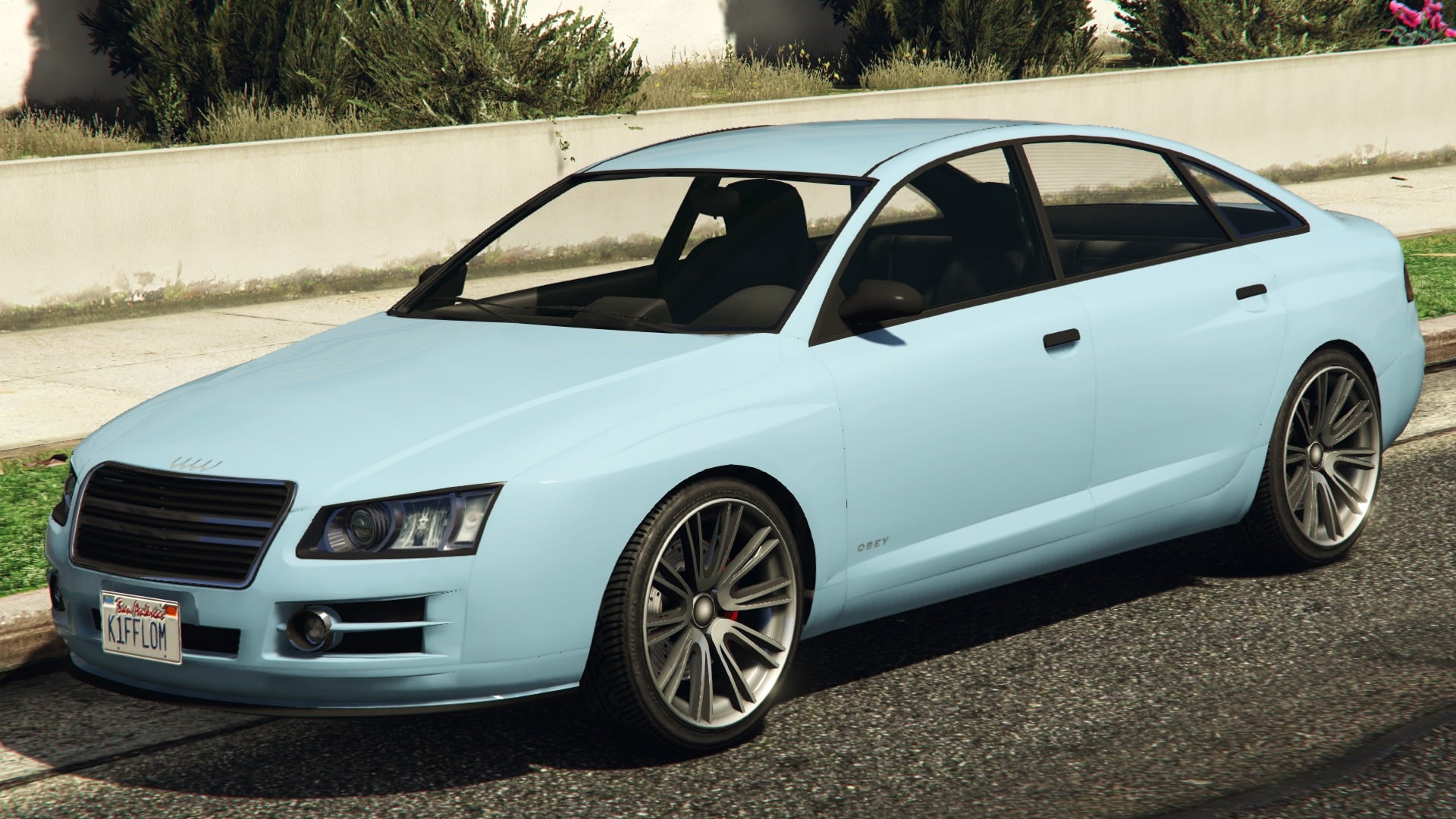 Unique Epsilon variant of the Obey Tailgater in GTA 5's story mode.