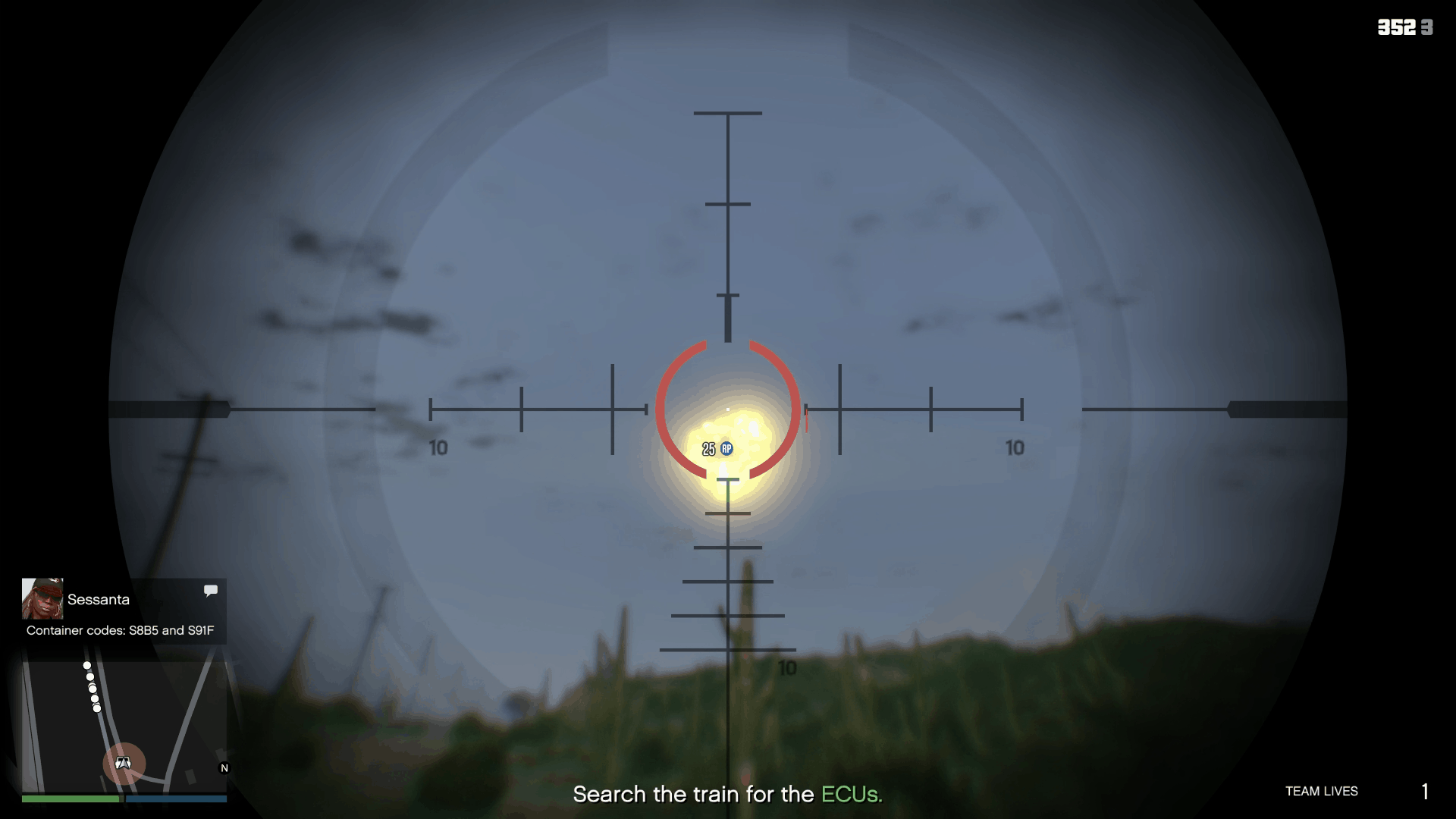 Destroying the armored chopper using the Heavy Sniper Rifle Mk II