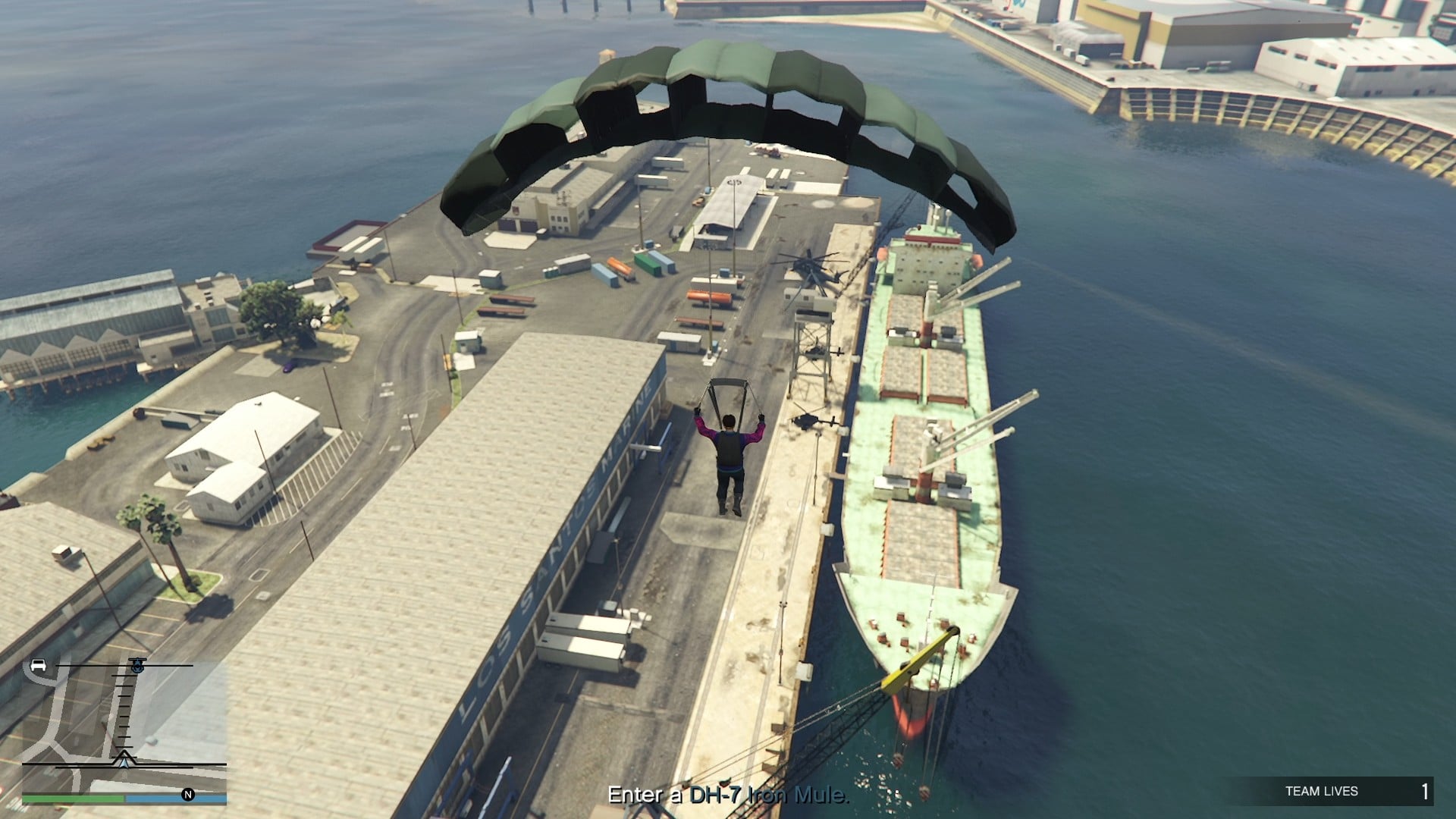 Parachuting to the Iron Mule.