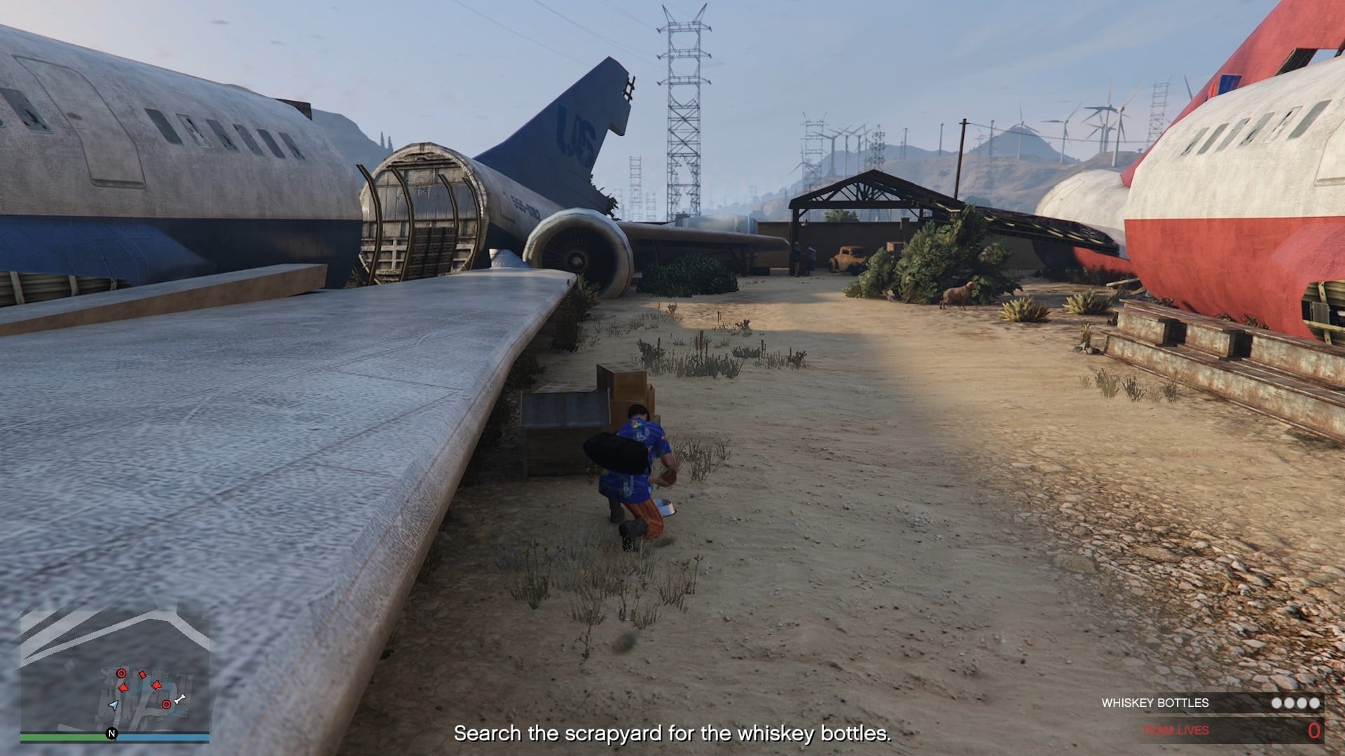 Feeding the dog to distract it.