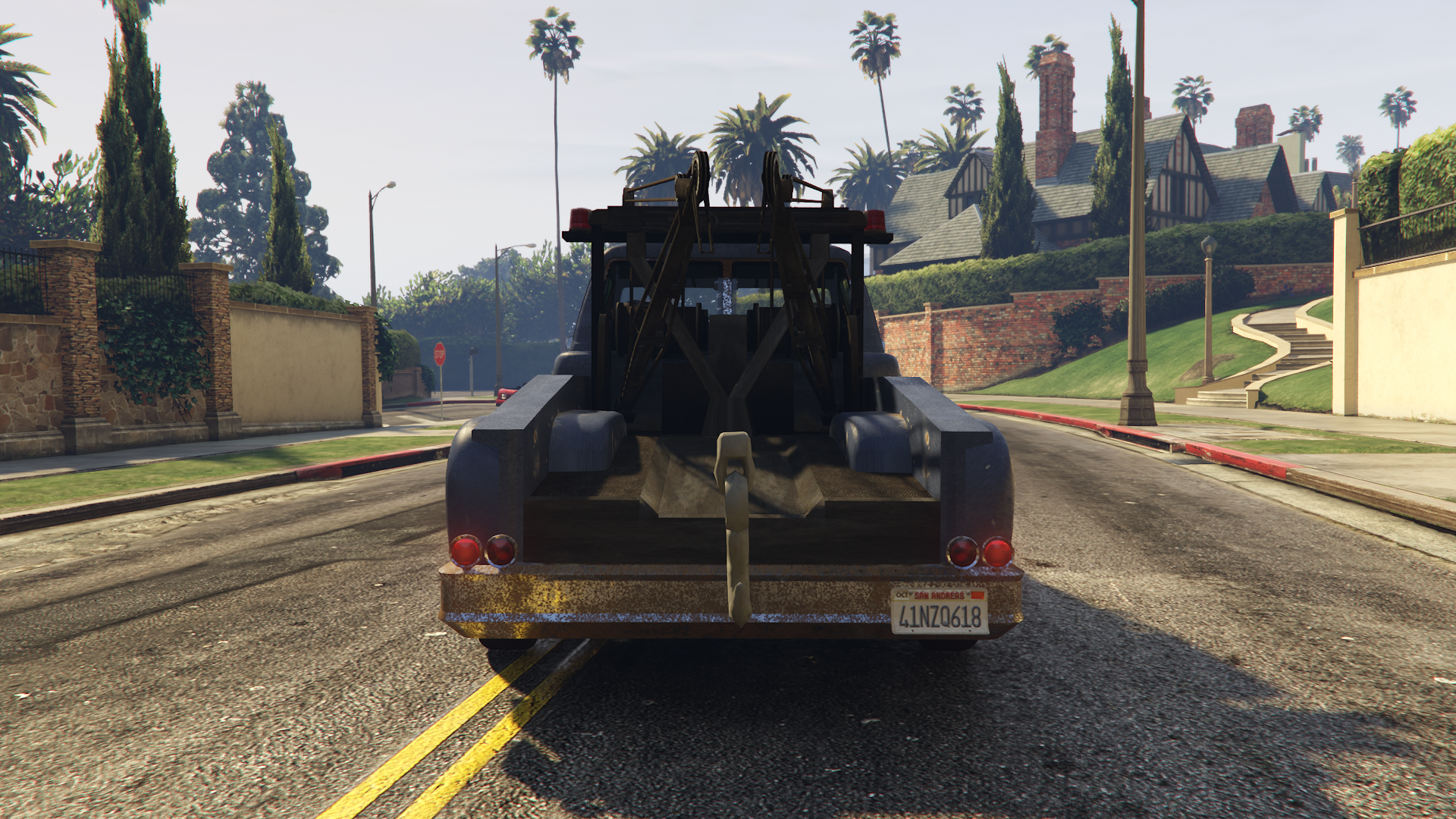 The back of the Vapid Tow Truck as seen in GTA Online.