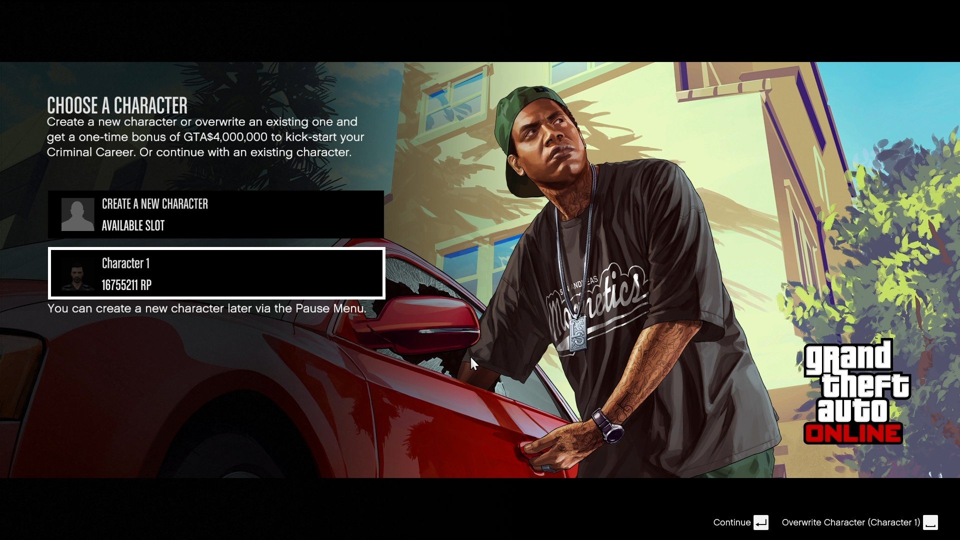 Migration Character Selection.