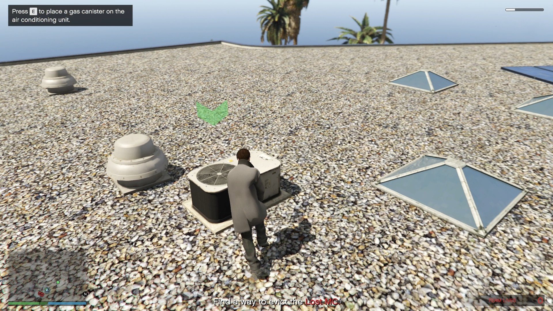 The air conditioning unit on the mansion's roof.