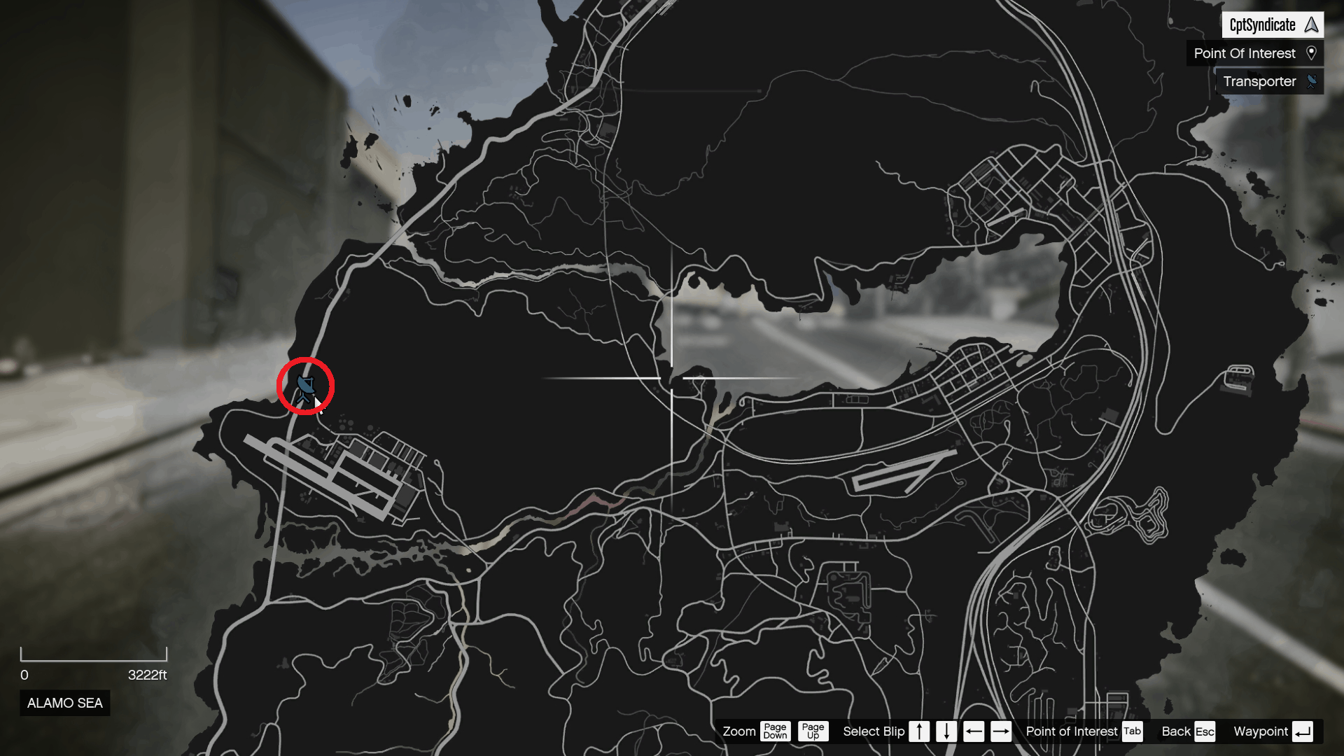 The location of the transporter