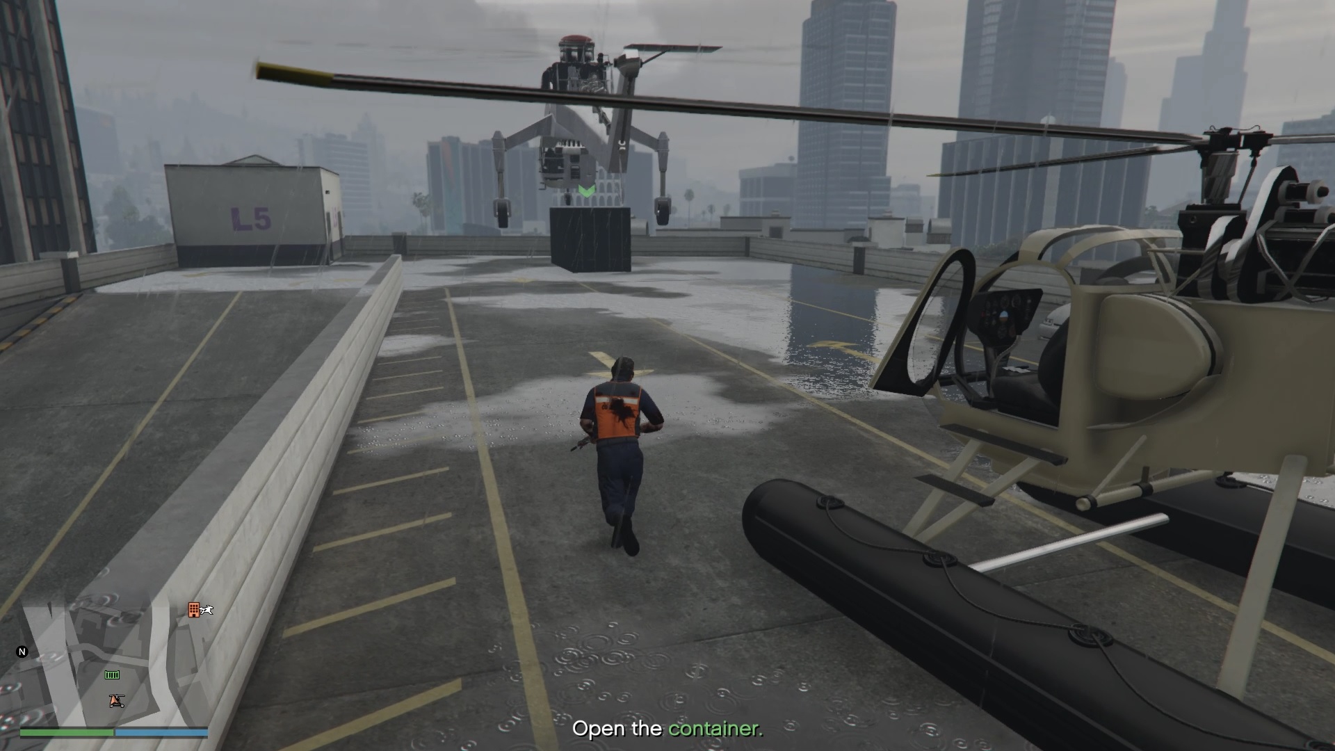 Skylift drops the container with the BF Weevil.