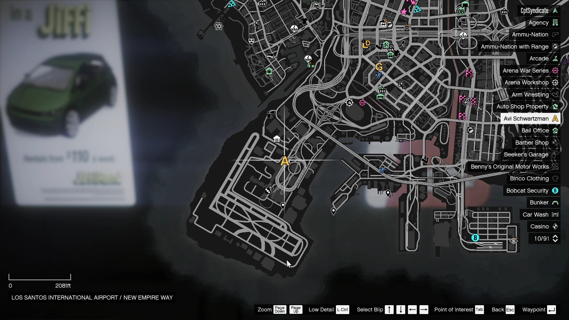 The location of the mission, Tunnel Vision, on the map.