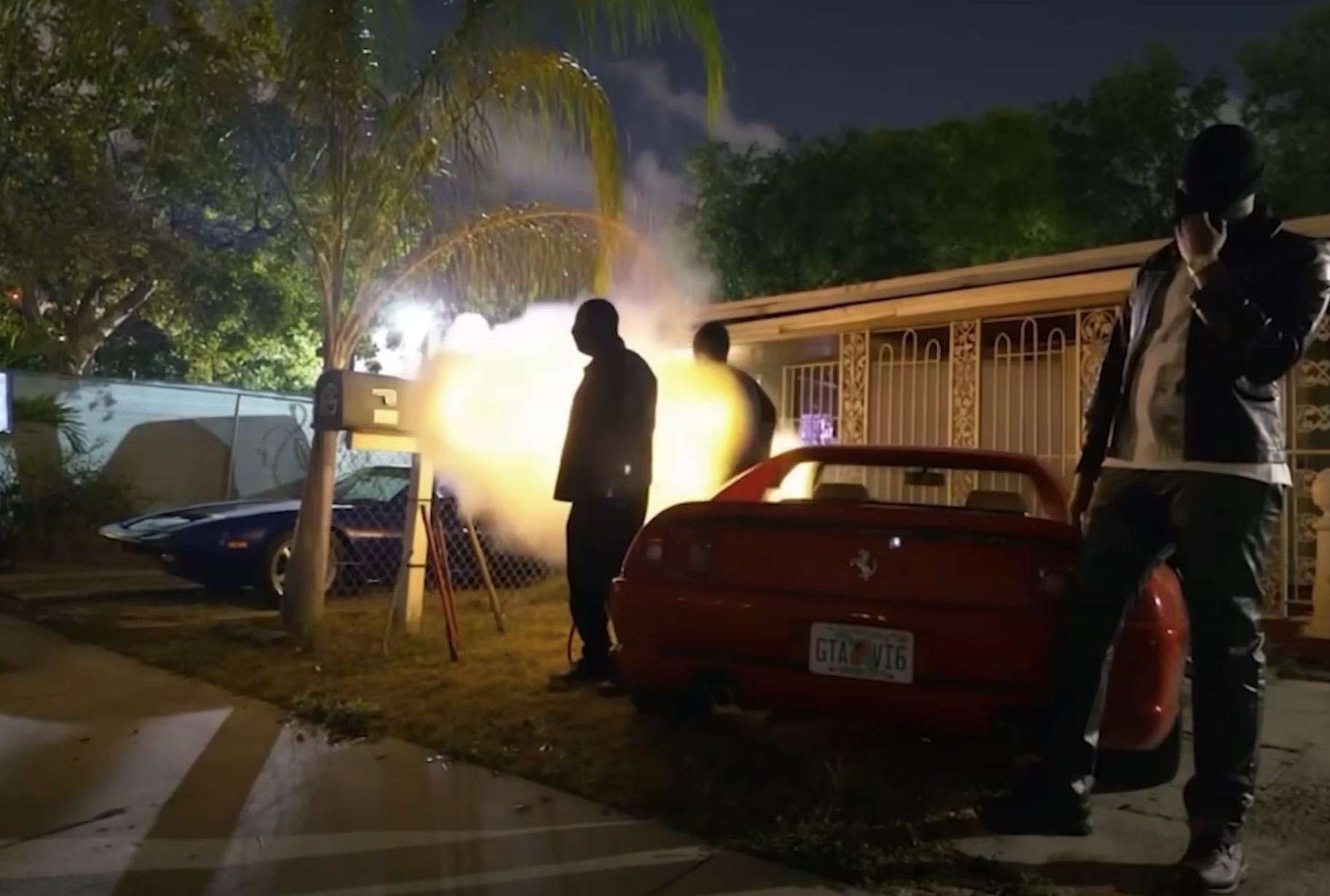An image of the "GTA VI6" licence plate in question from Travis Scott's music video "2000 EXCURSION".