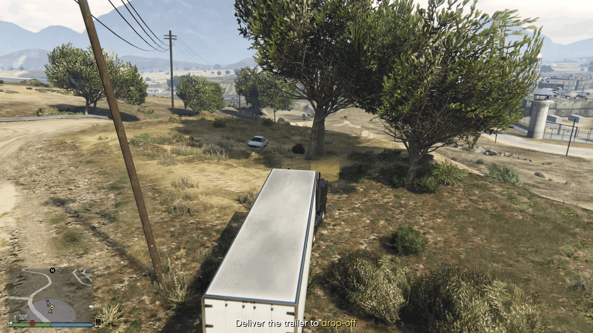 Delivering the trailer to the drop-off site