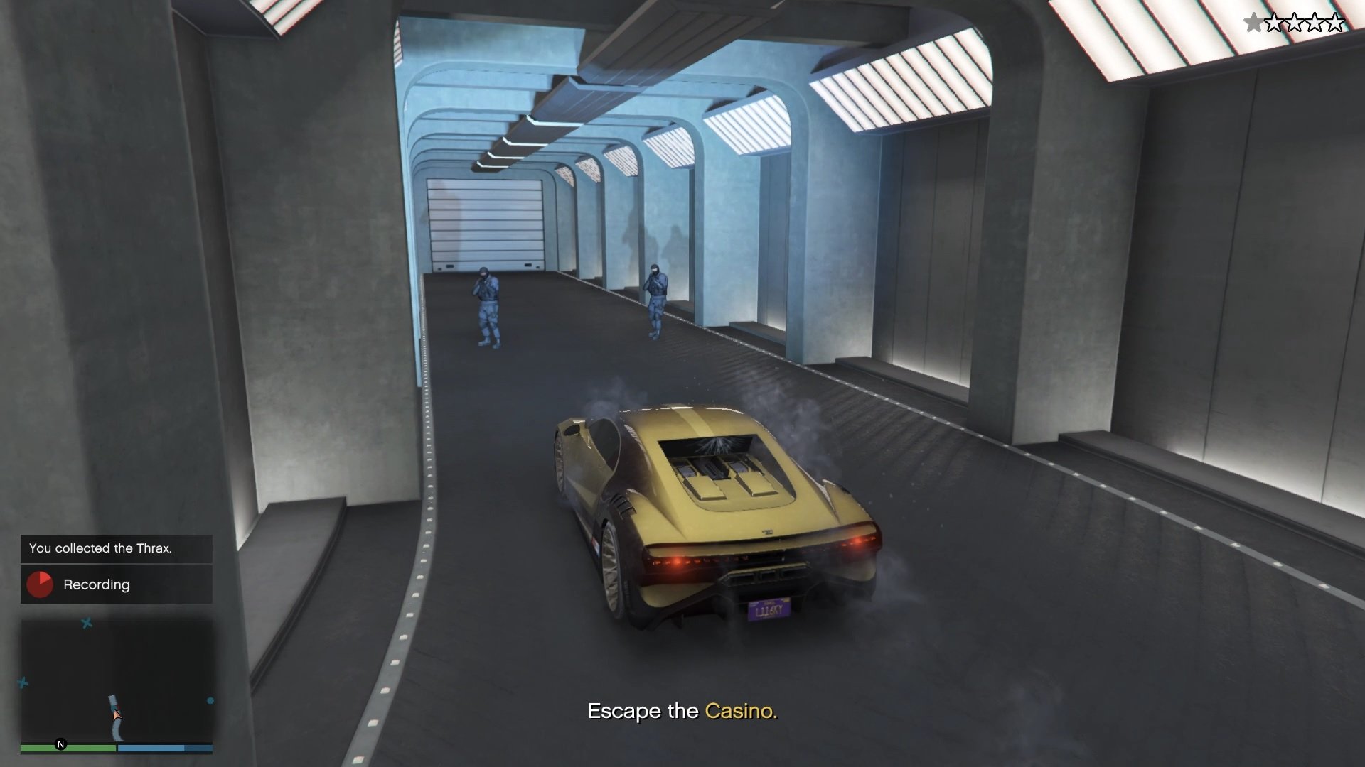 Once done, quickly run back to your car and drive to the exit through the tunnel.