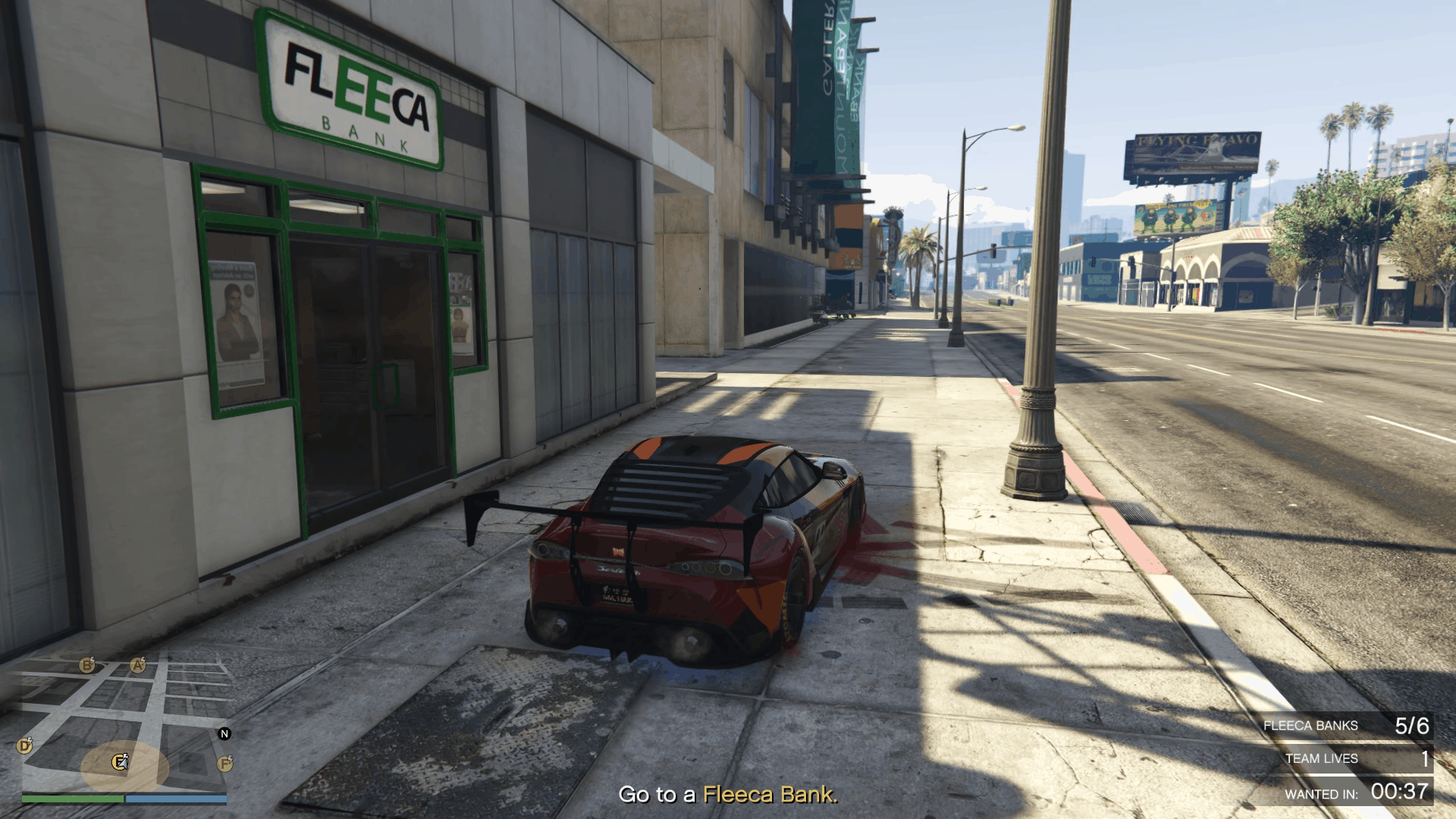 Parking the car with the driver's seat facing the bank's entrance