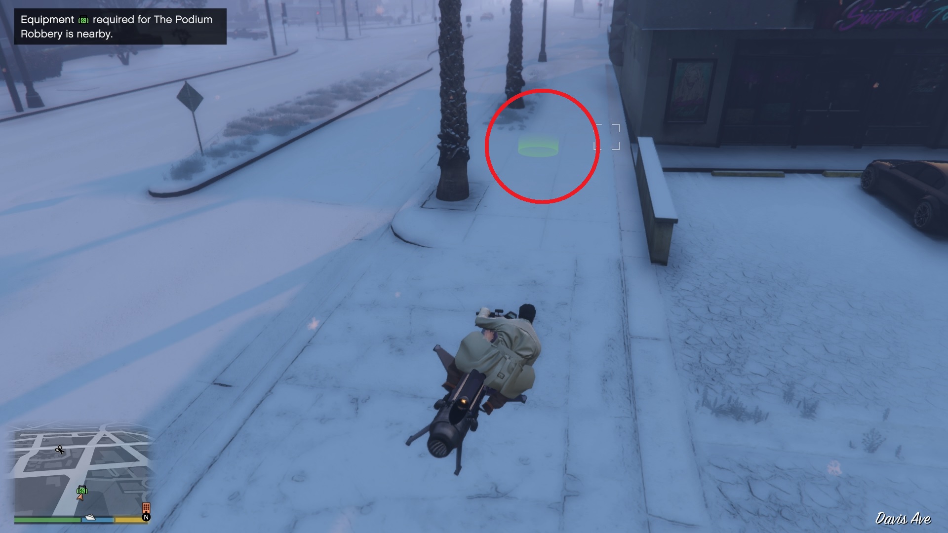 Walk up to the green marker, and you will get an option to interact with it to start the task.