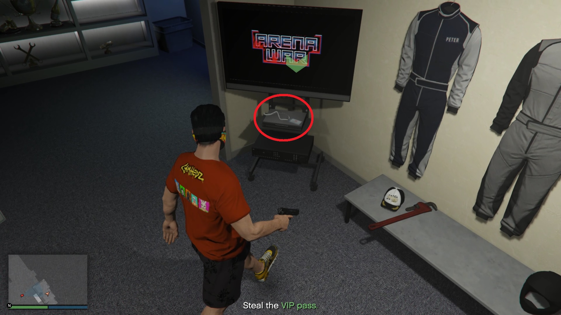 In our case, it was on the TV stand.