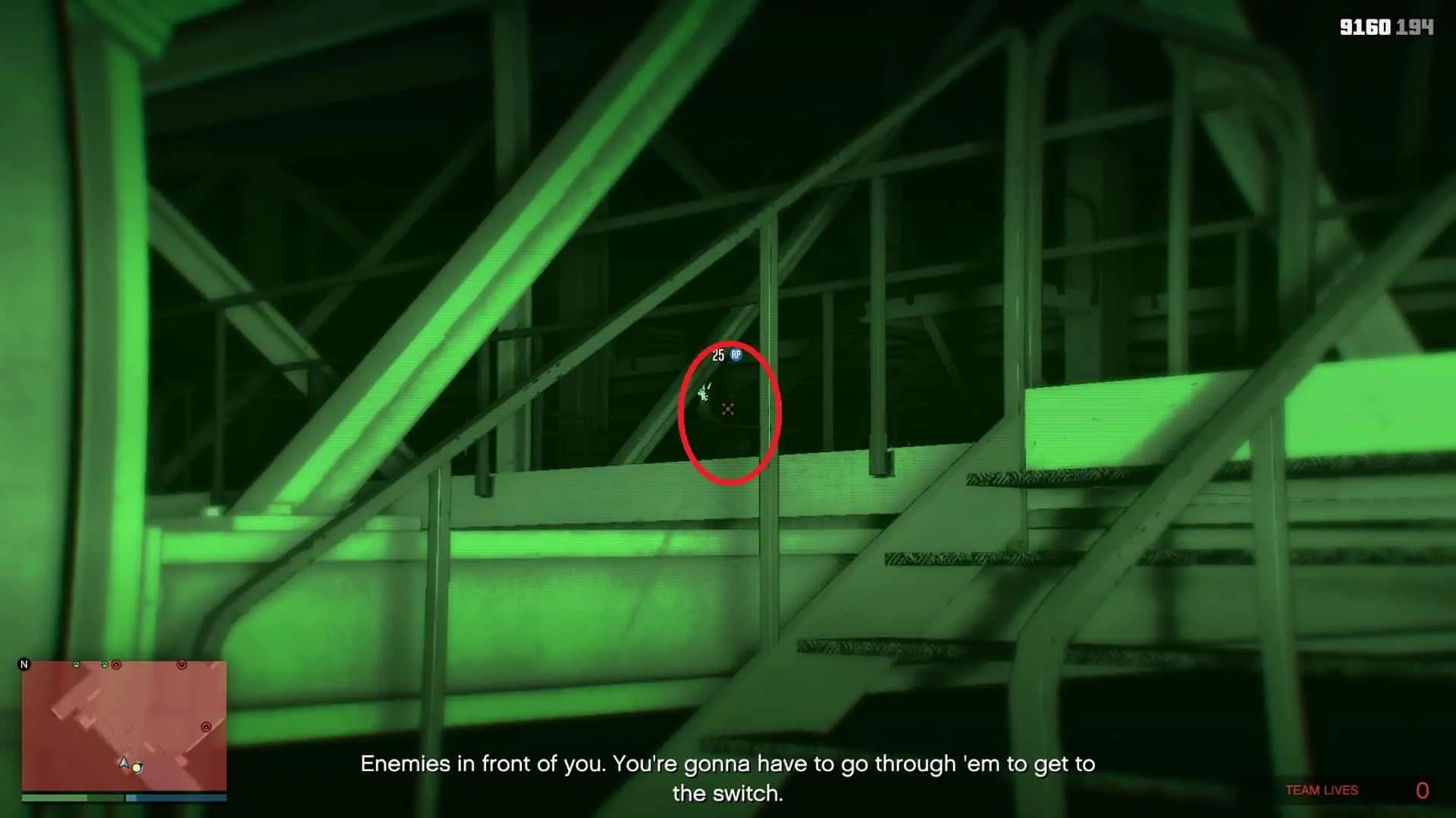 Killing the enemy on the top floor as moving upstairs