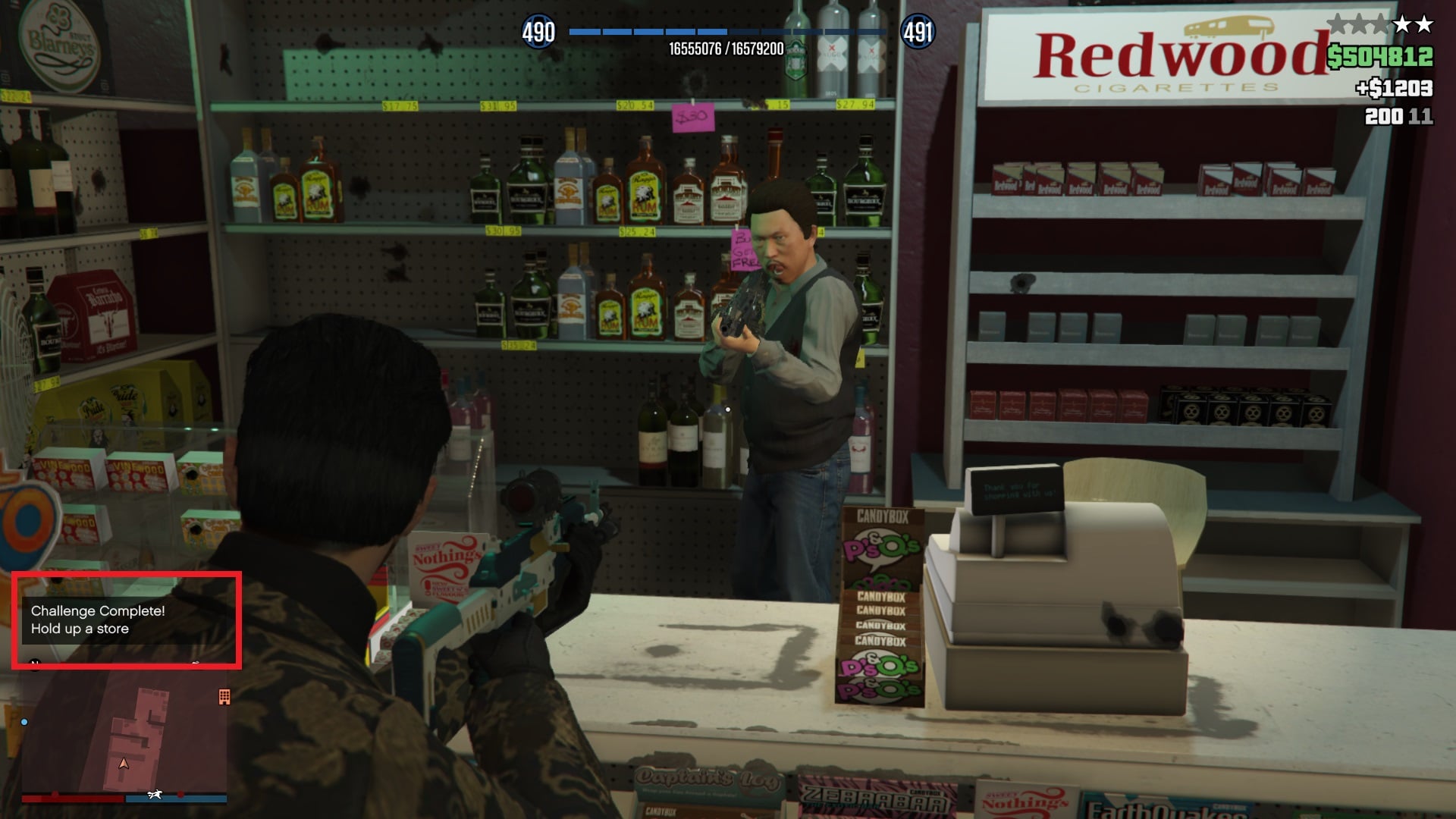 'Hold up a store' daily challenge completed.