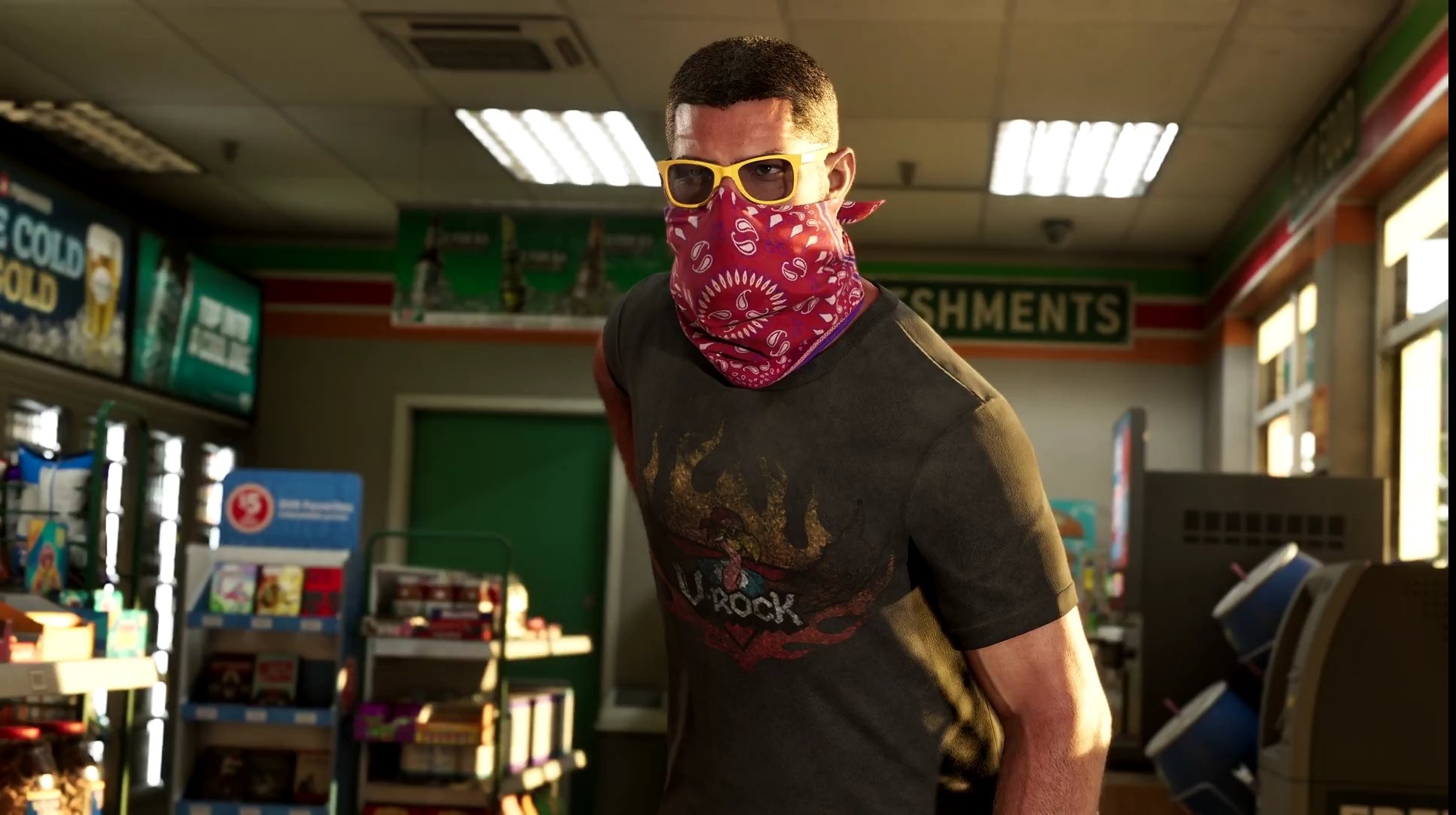 Jason Duval robbing a store in Vice City.