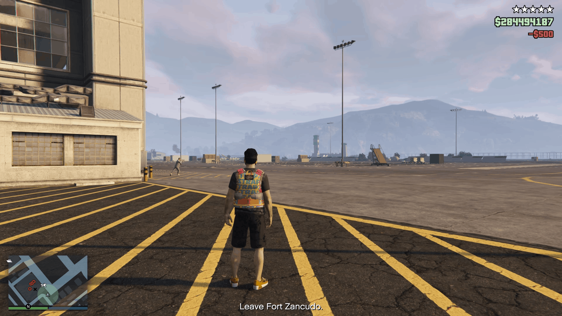 Spawned right outside the hangar on the left side