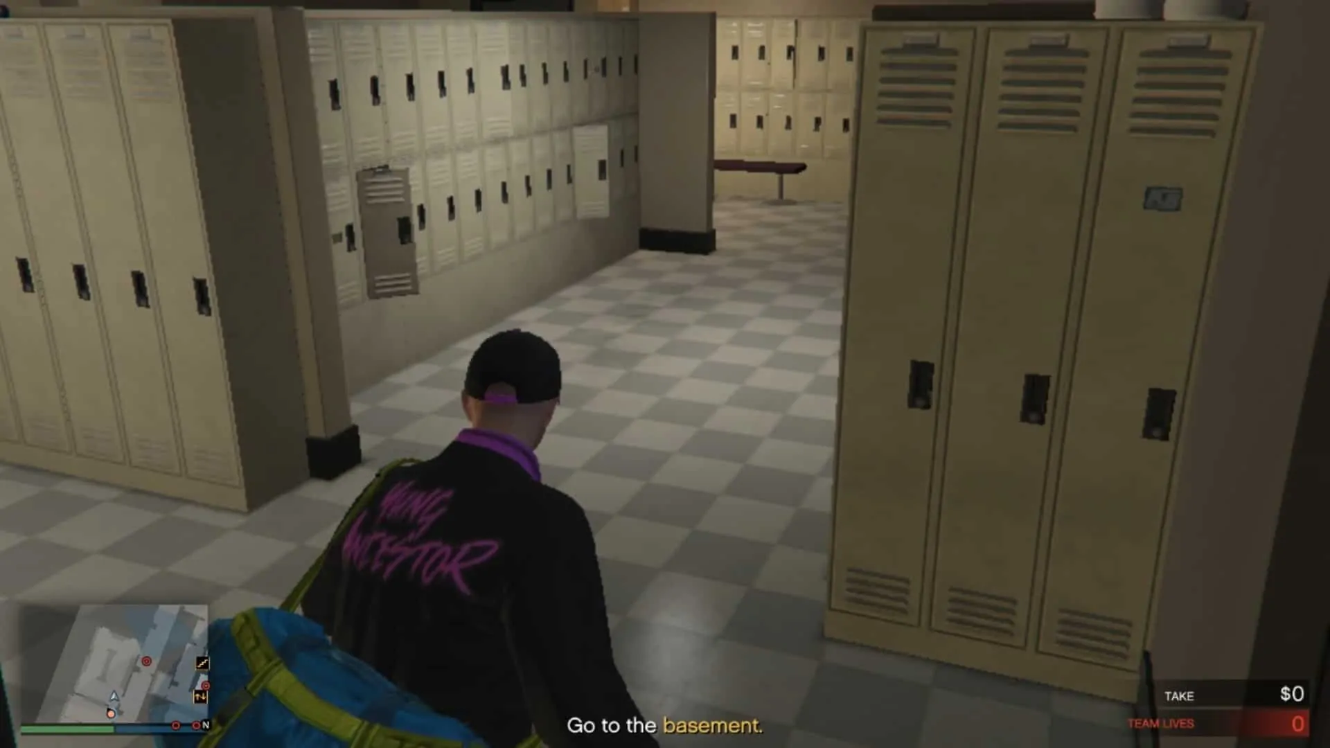 Going through the laundry room