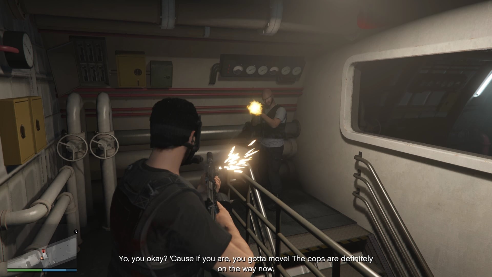 Take out the guard on your left.