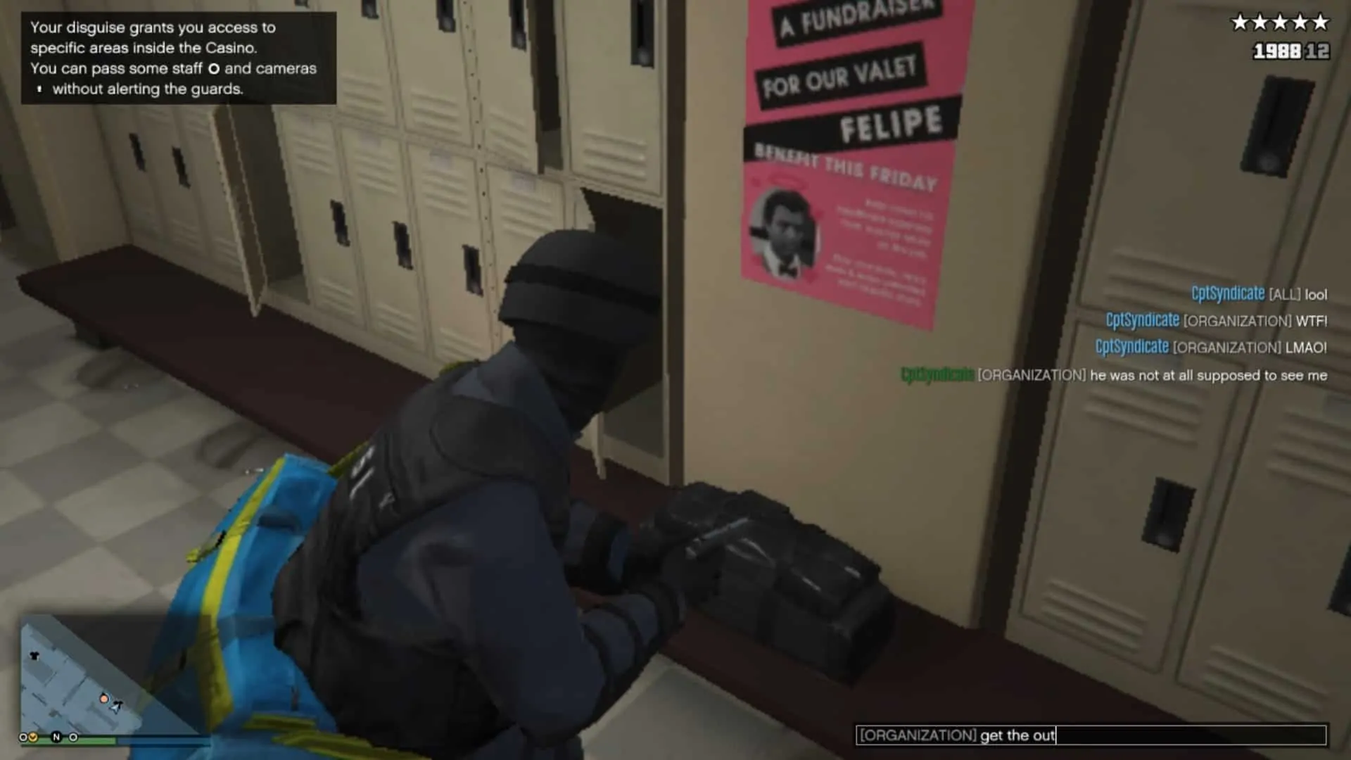 Putting on the N.O.O.S.E outfit