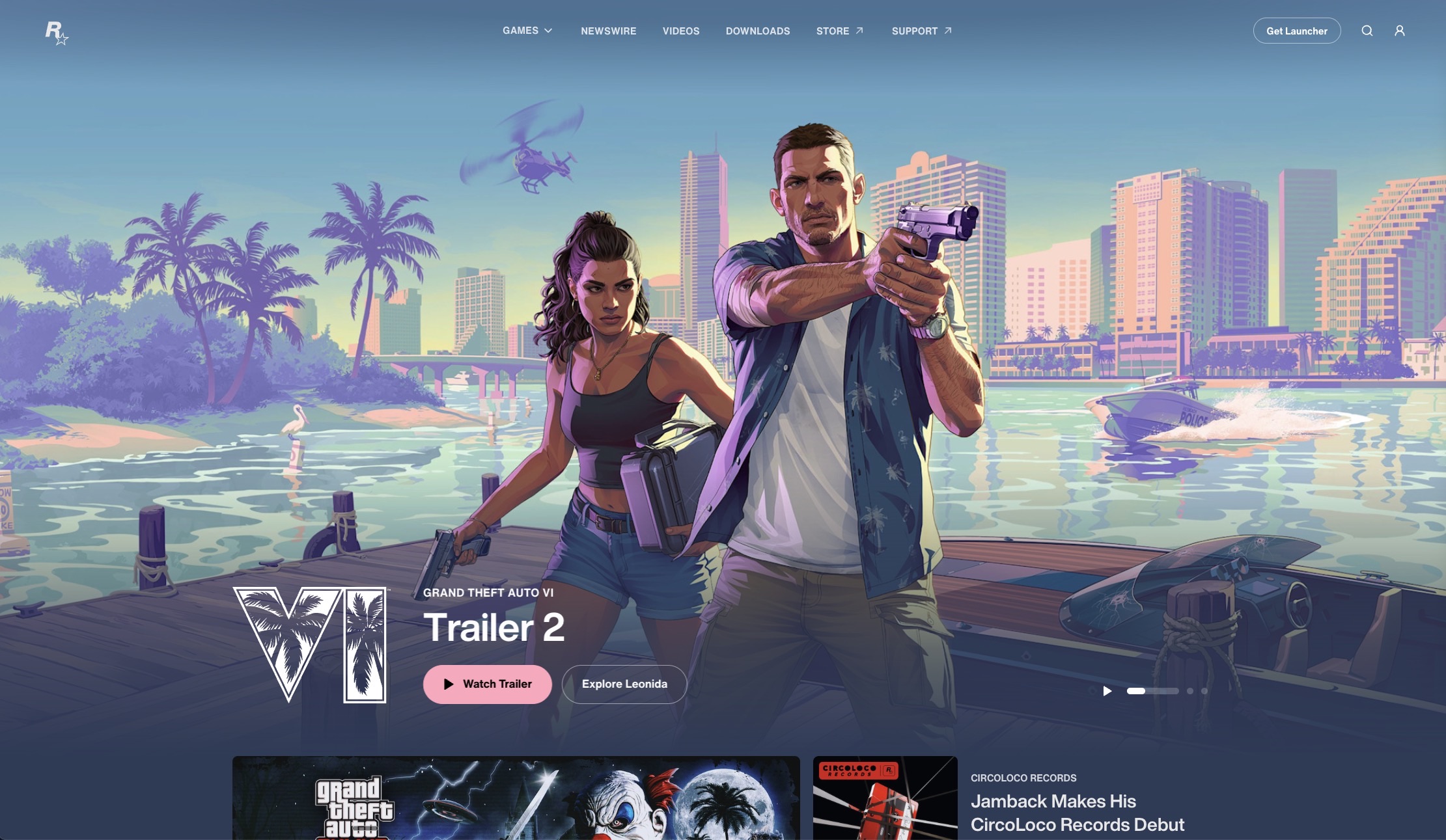 Rockstar Games' new website after the October 2025 redesign.