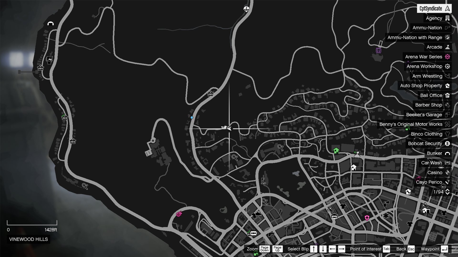 East Vinewood Hill Mansion construction site on the map.