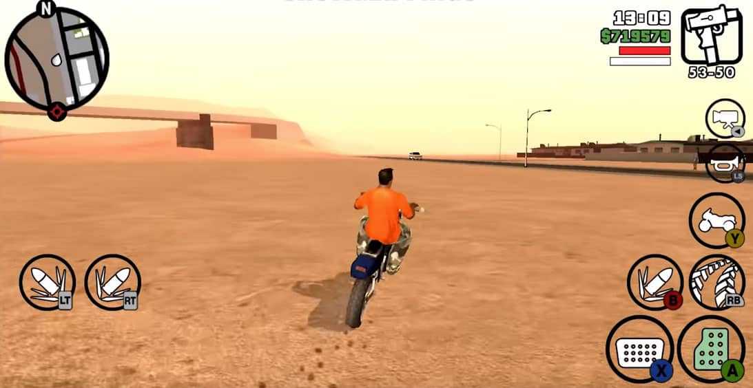 Cheating in the mobile version of GTA San Andreas (iOS or Android).