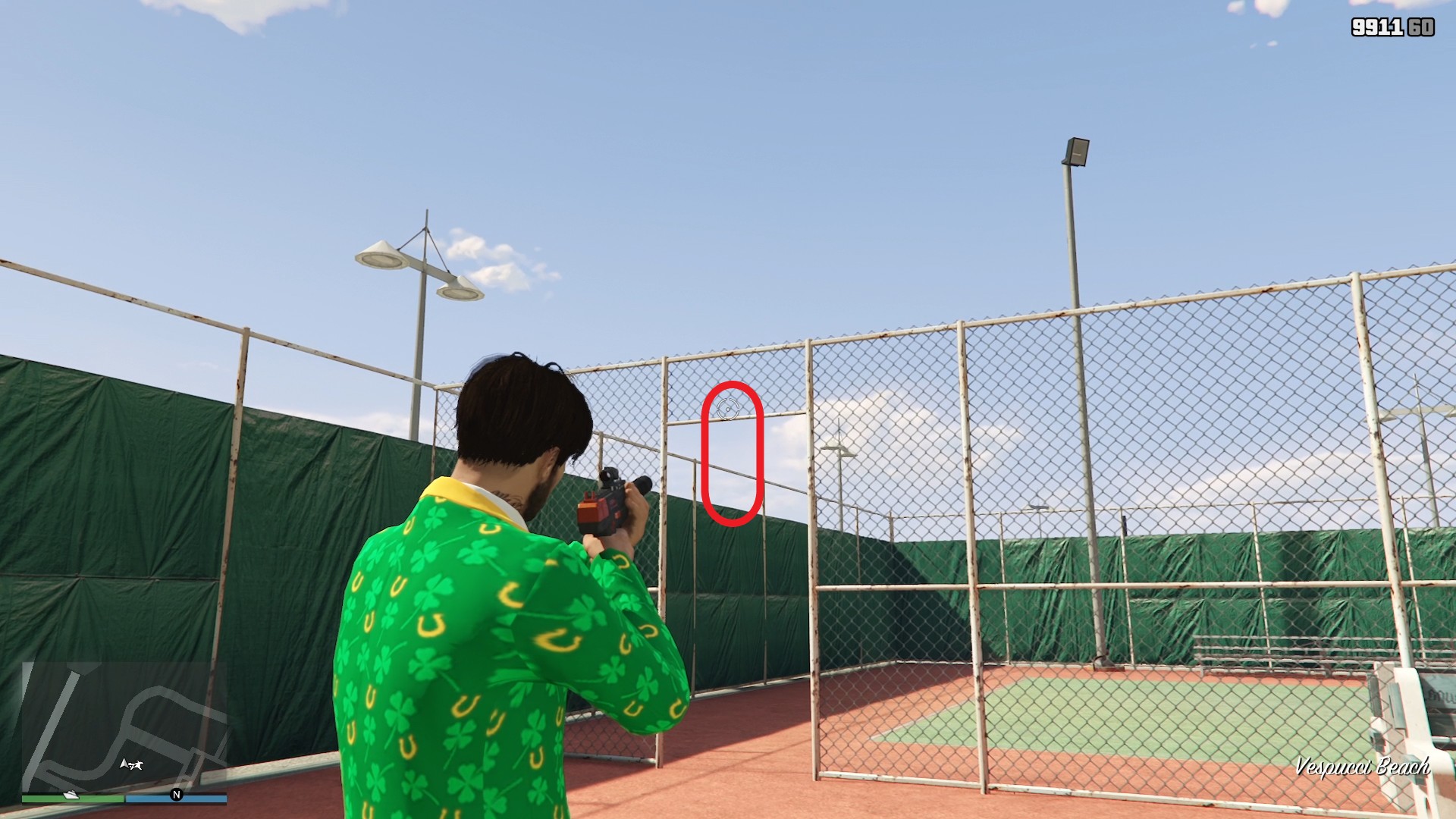 The golden clover will be hanging on the chain-link fence of the public tennis courts at Vespucci Beach.