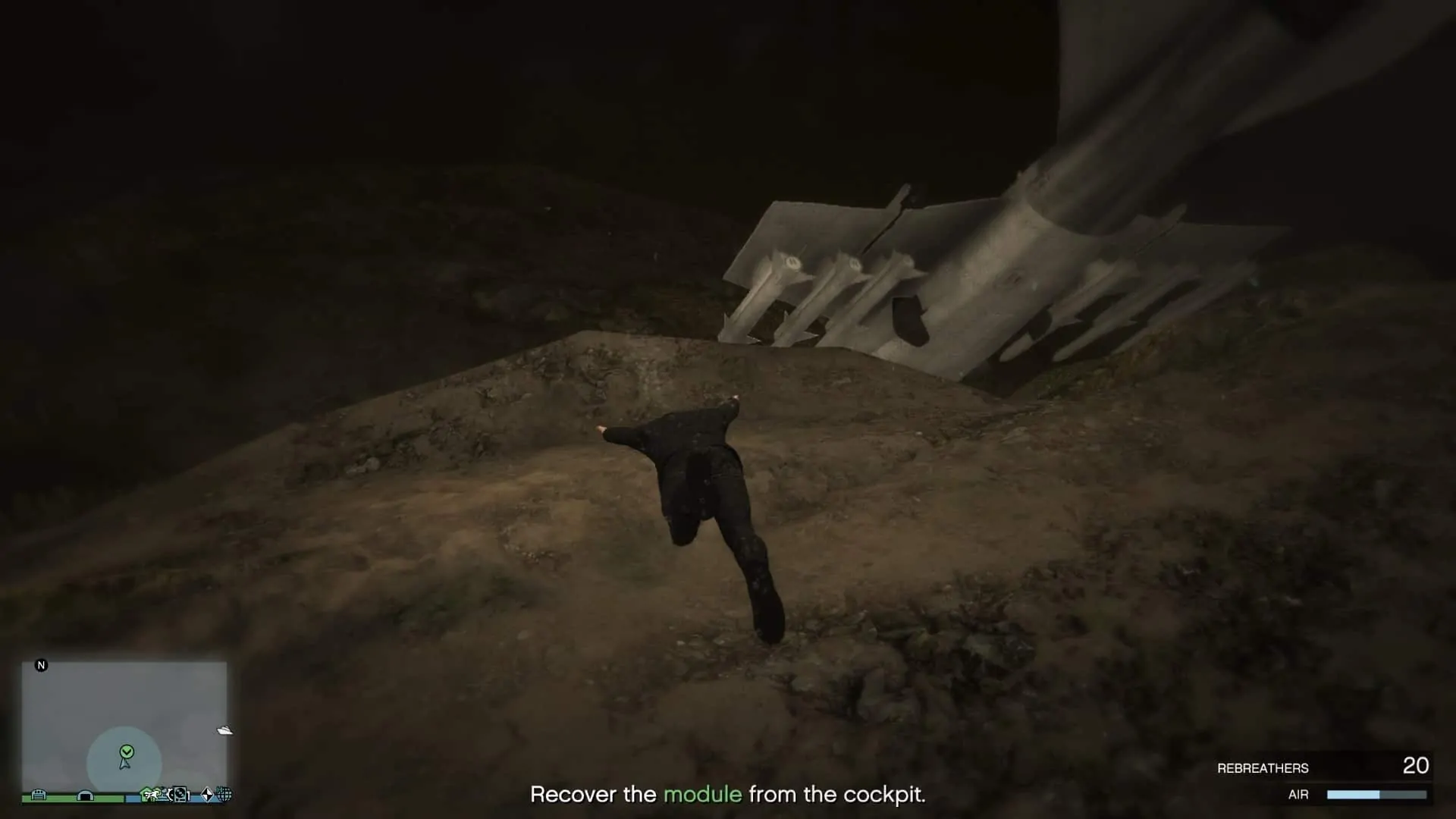 Crashed hydra underwater