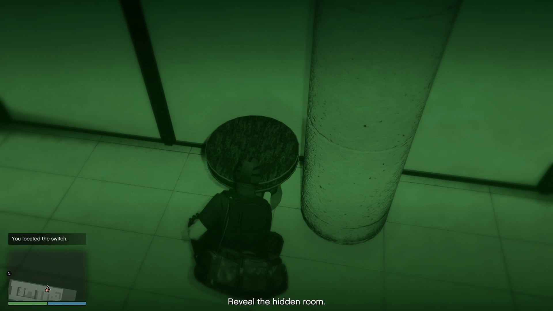 Flip the switch to open the hidden room and loot the bronze idol.