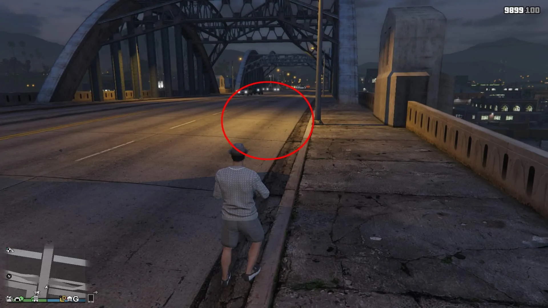 Prop 9's third location where the van can be. It can be on the side of the road