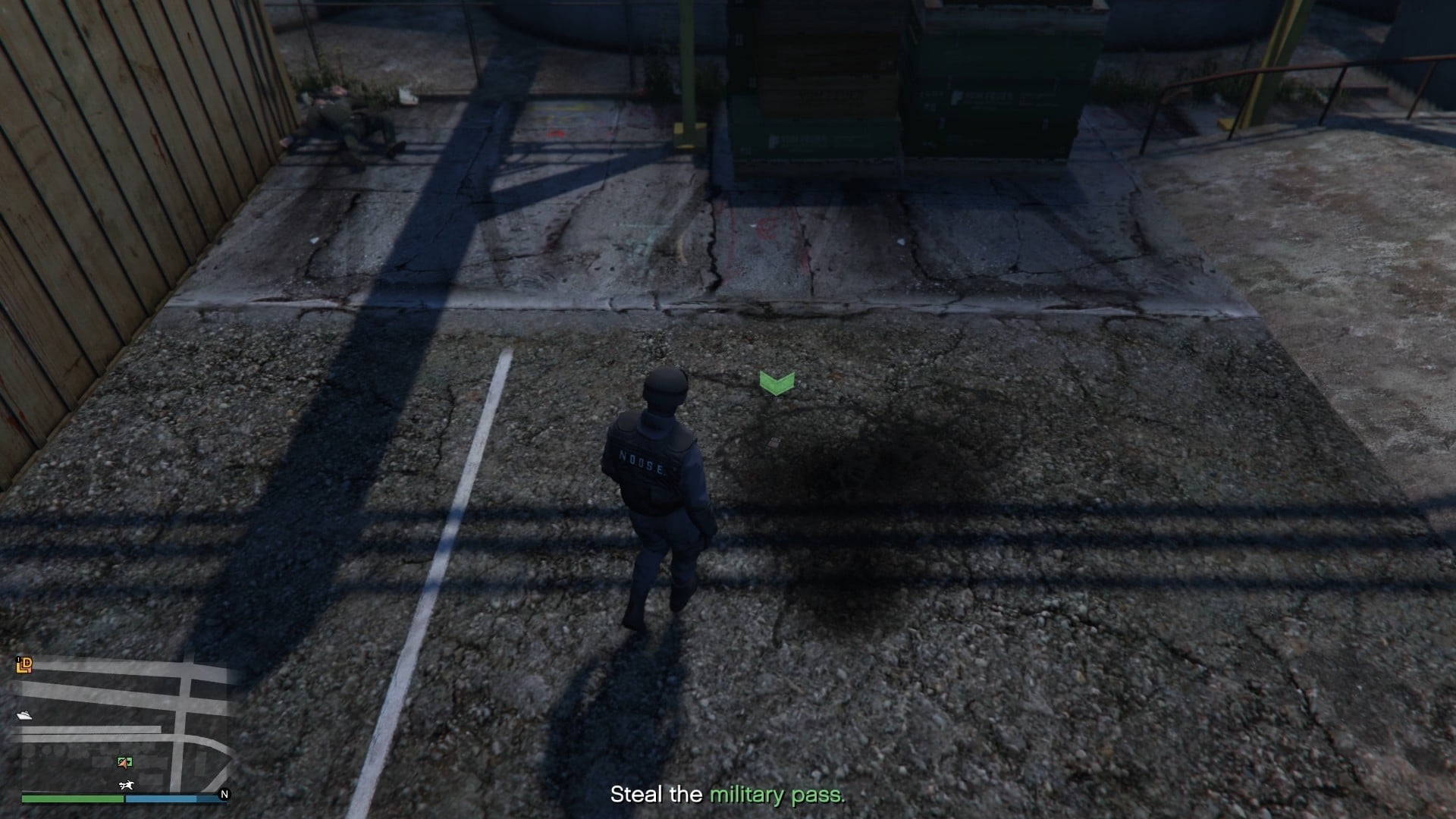 Military pass dropped by the NCO.