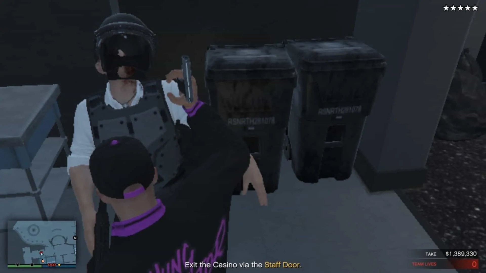 Taking out the guard with a pistol whip as it is quicker