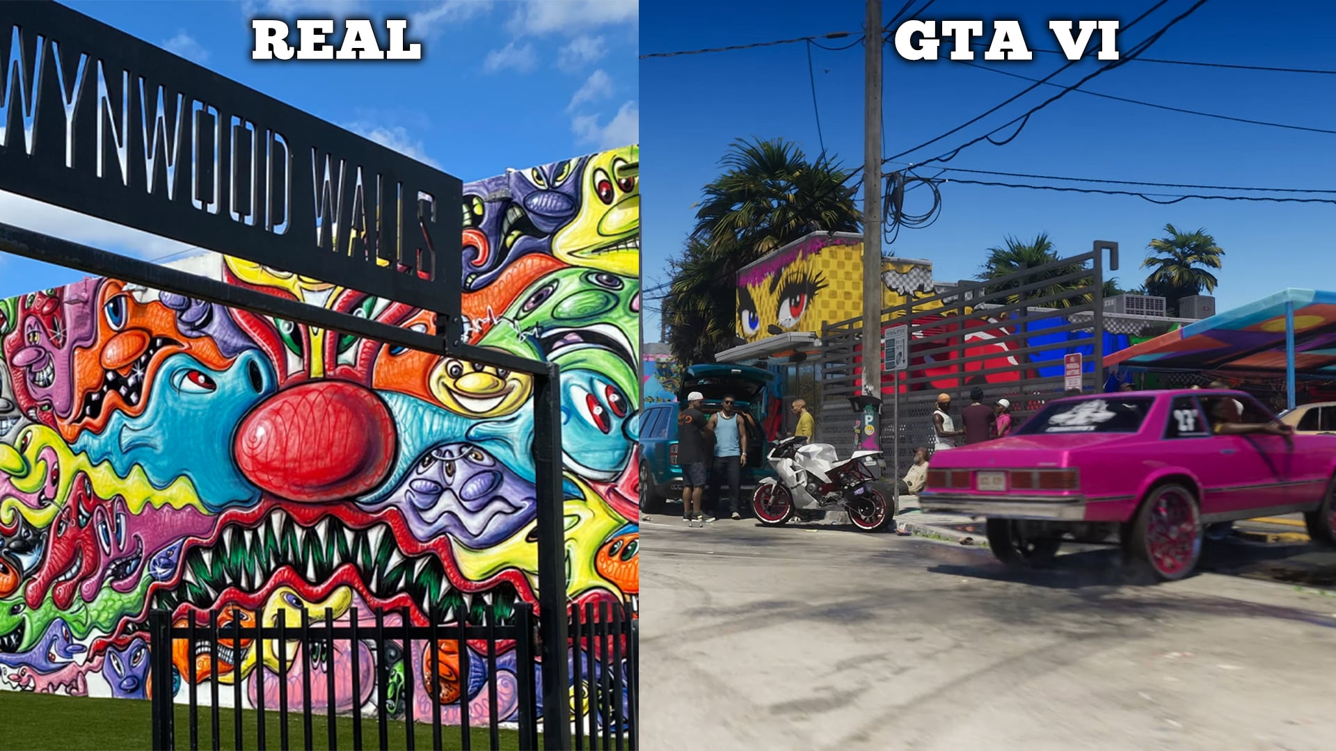 The comparison between the real life counterpart.