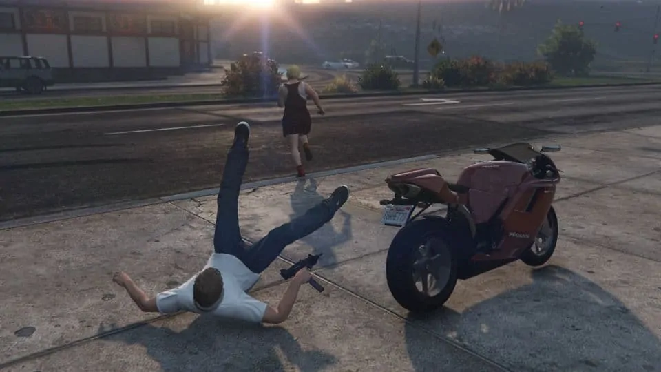 Mugger running away after mugging the player