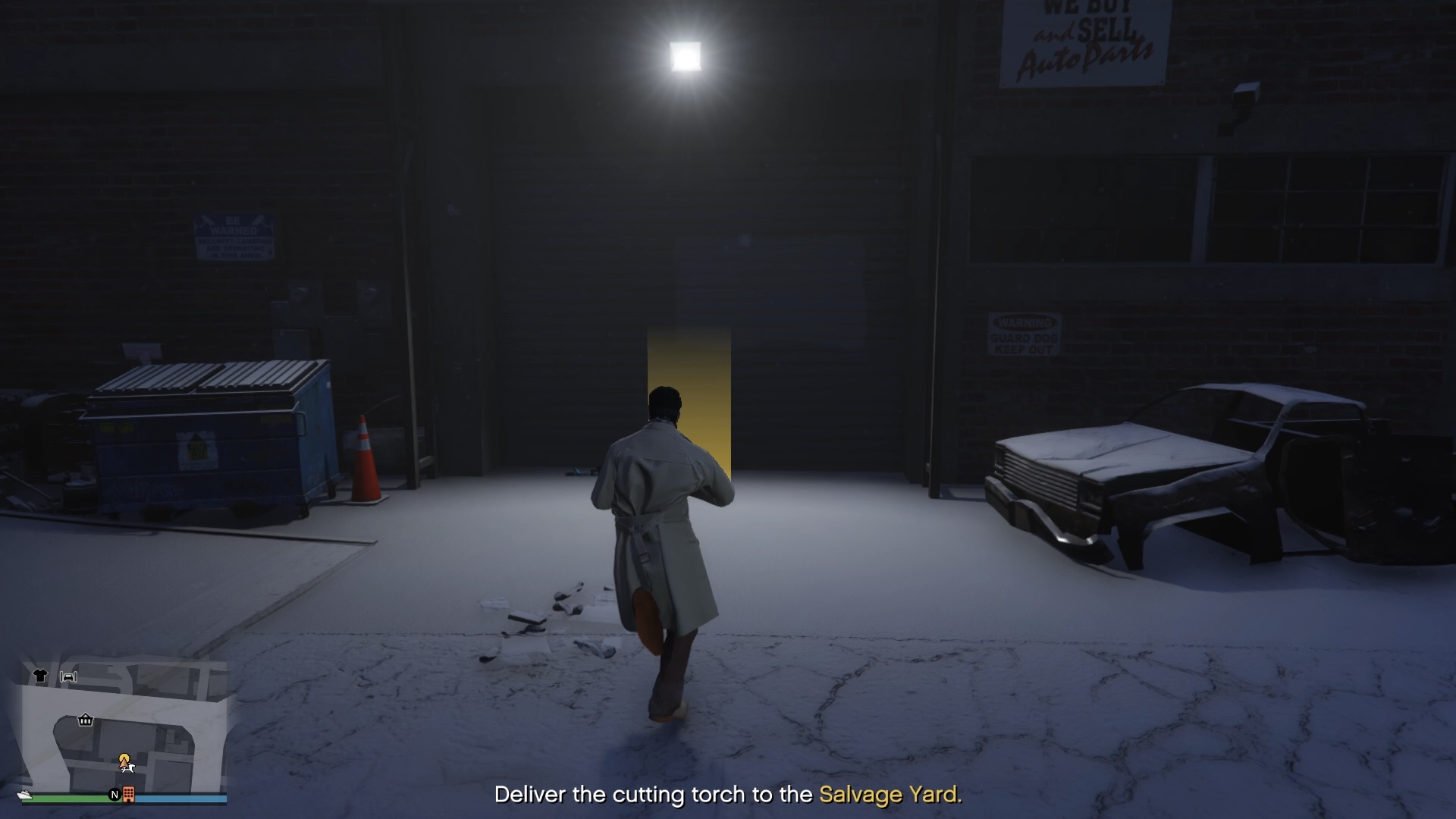 Delivering the cutting torch to the salvage yard.