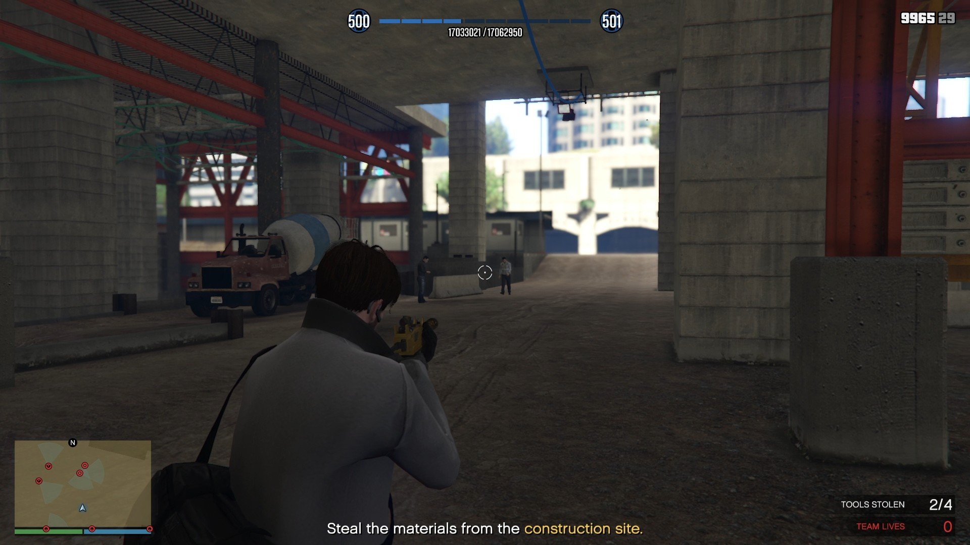 First, take out the guard on the right and then the one on the left.