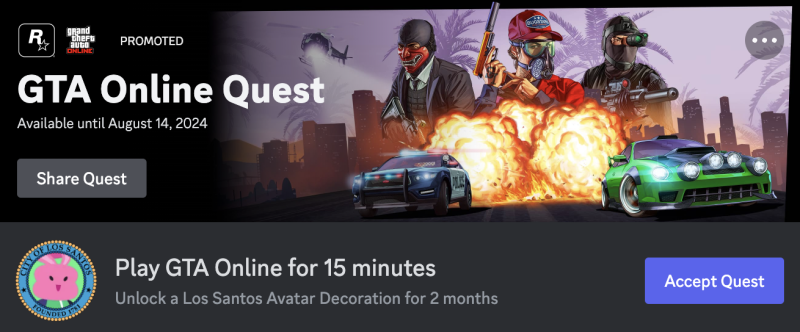 You don't actually have to play GTA Online to get the Discord avatar reward.
