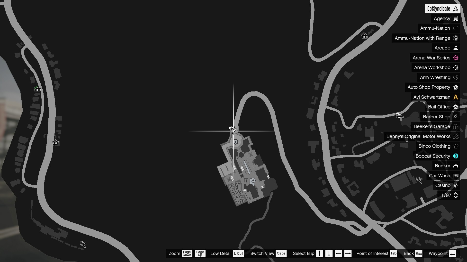 The map shows the location of the golden clover found outside the Kortz Center in Pacific Bluffs.