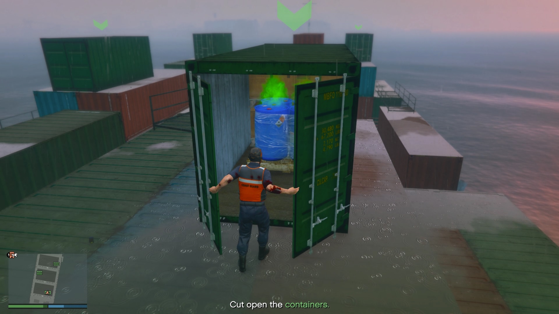 Unfortunately, the first container we checked didn't have the car. It had some hazardous toxic material.