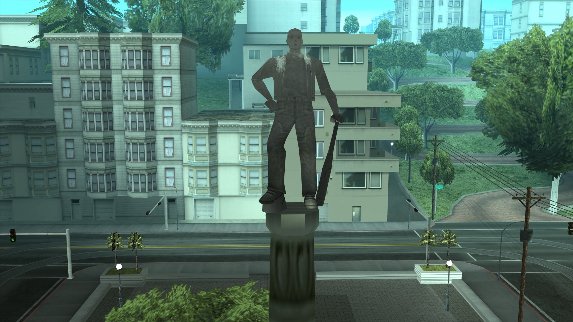 Sam Houser's statue in GTA: San Andreas