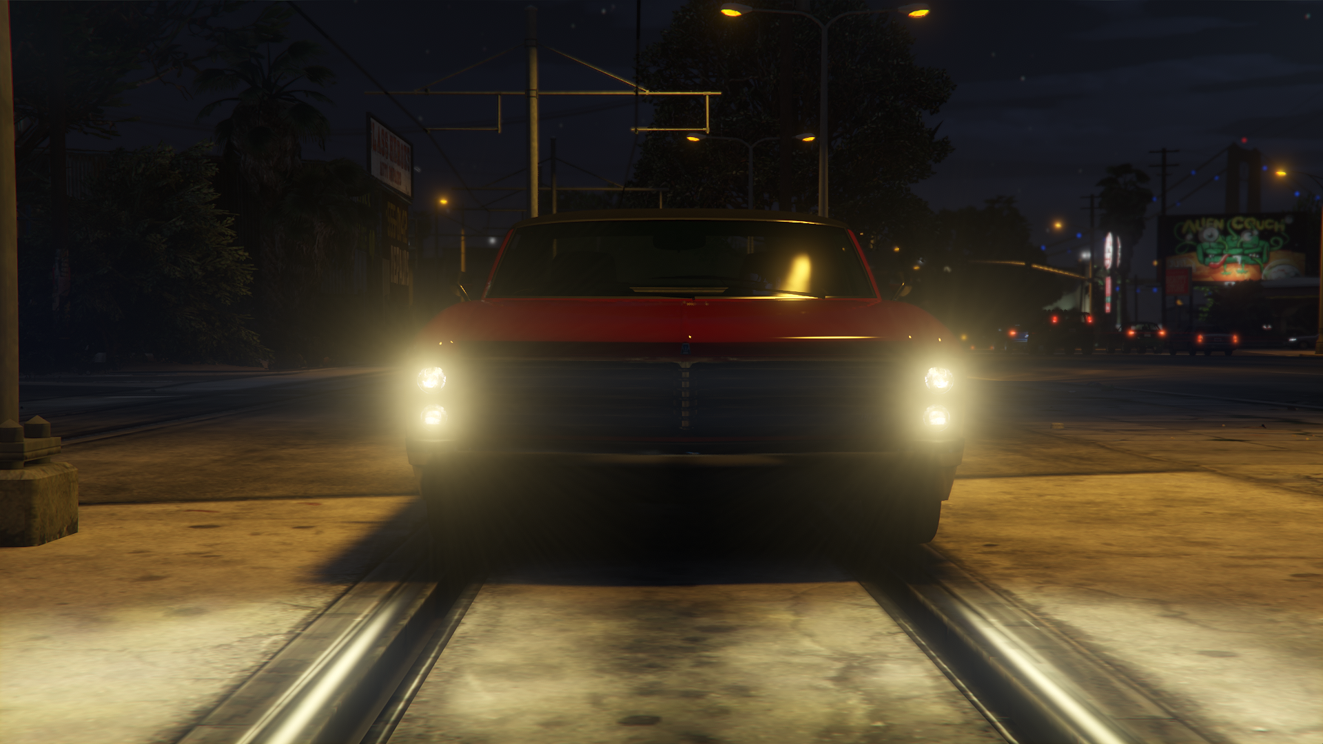 The front of the base model of Albany Buccaneer as seen in GTA Online.