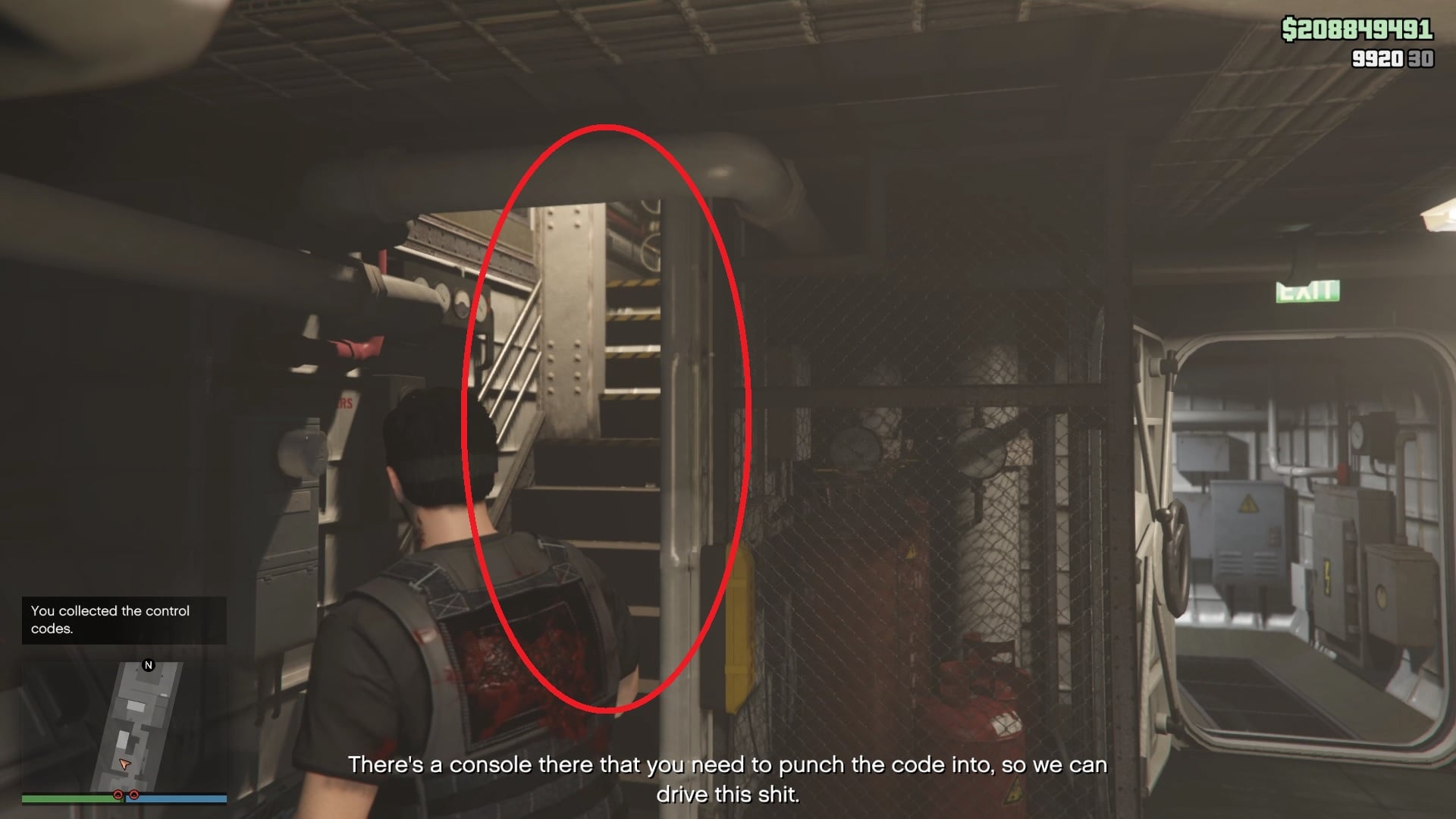 Stairs on your left after leaving the jail cell area.