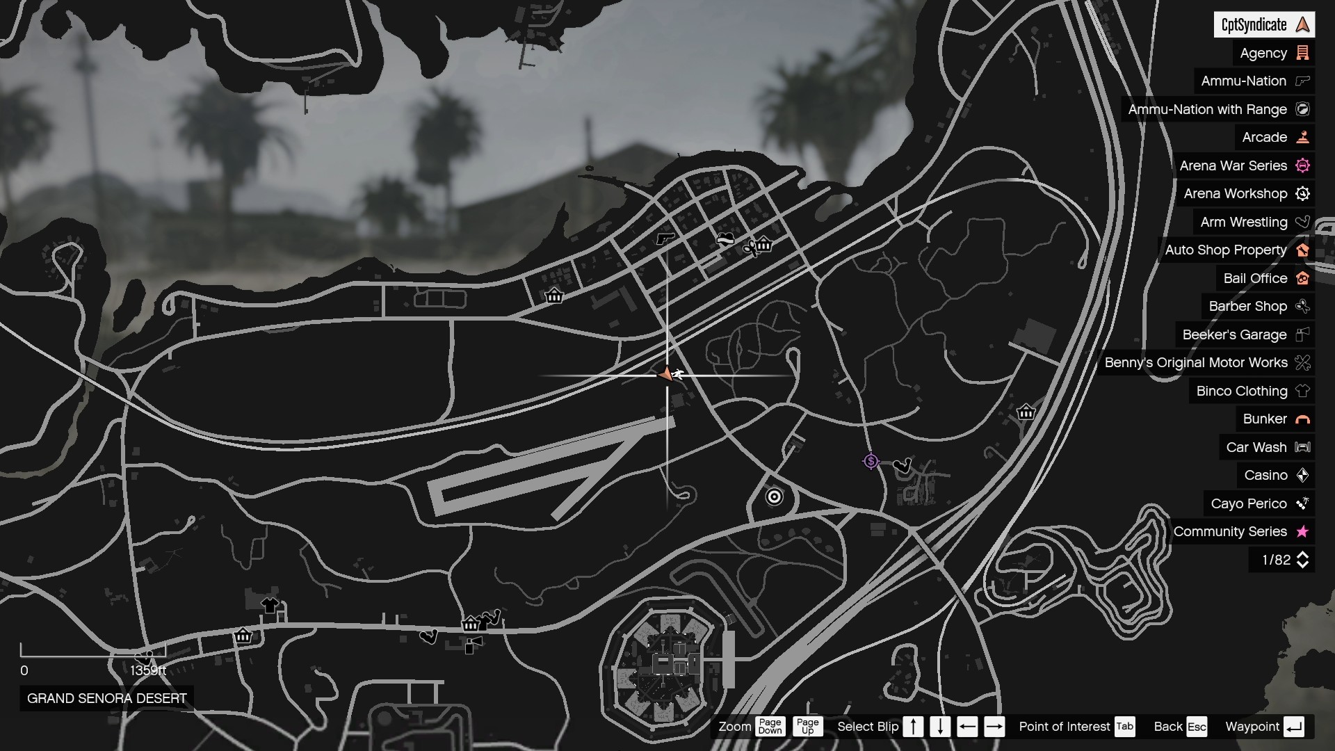 Coyote's location on the map.