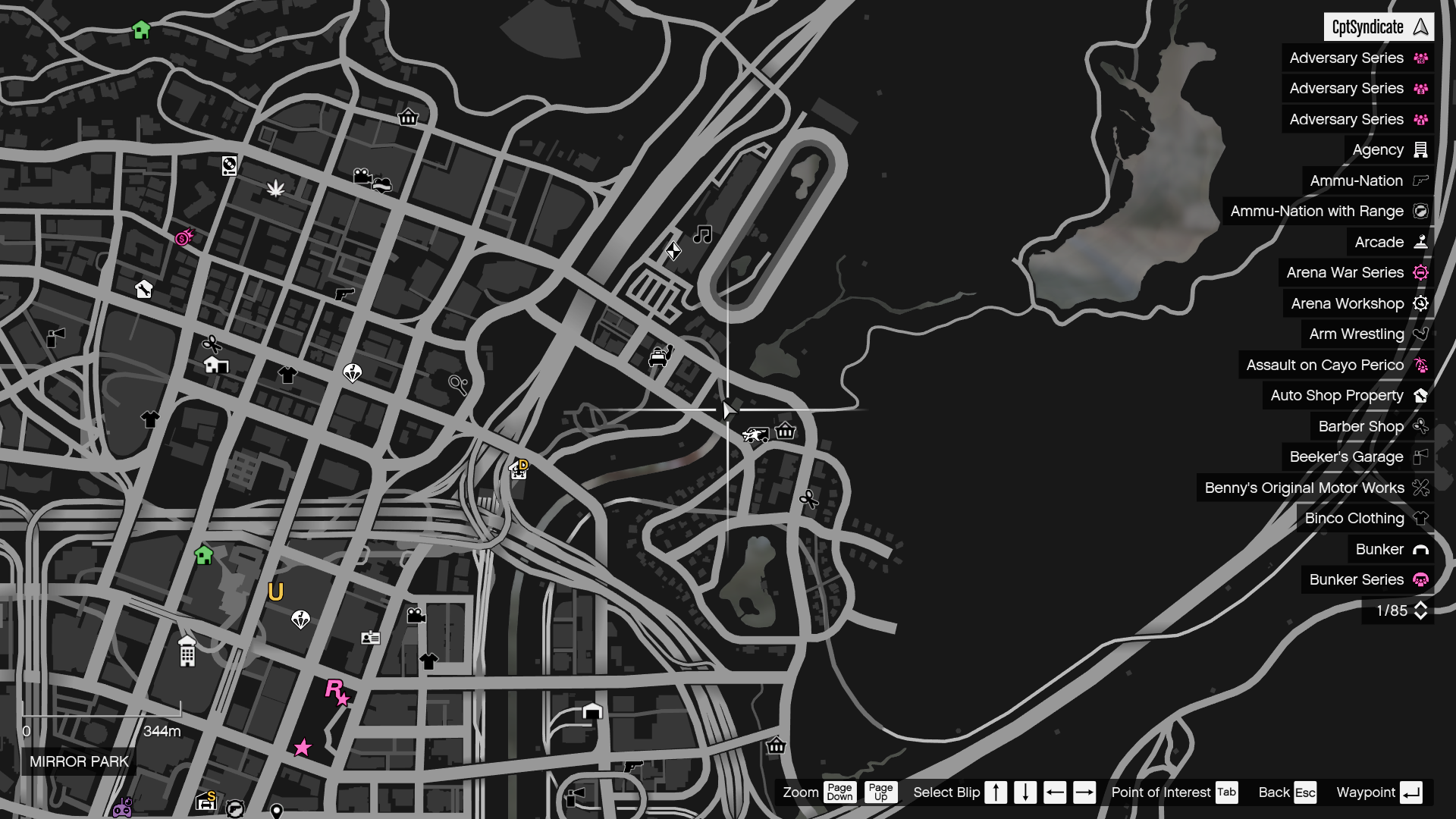 Sewage tunnel entrance location on the map.