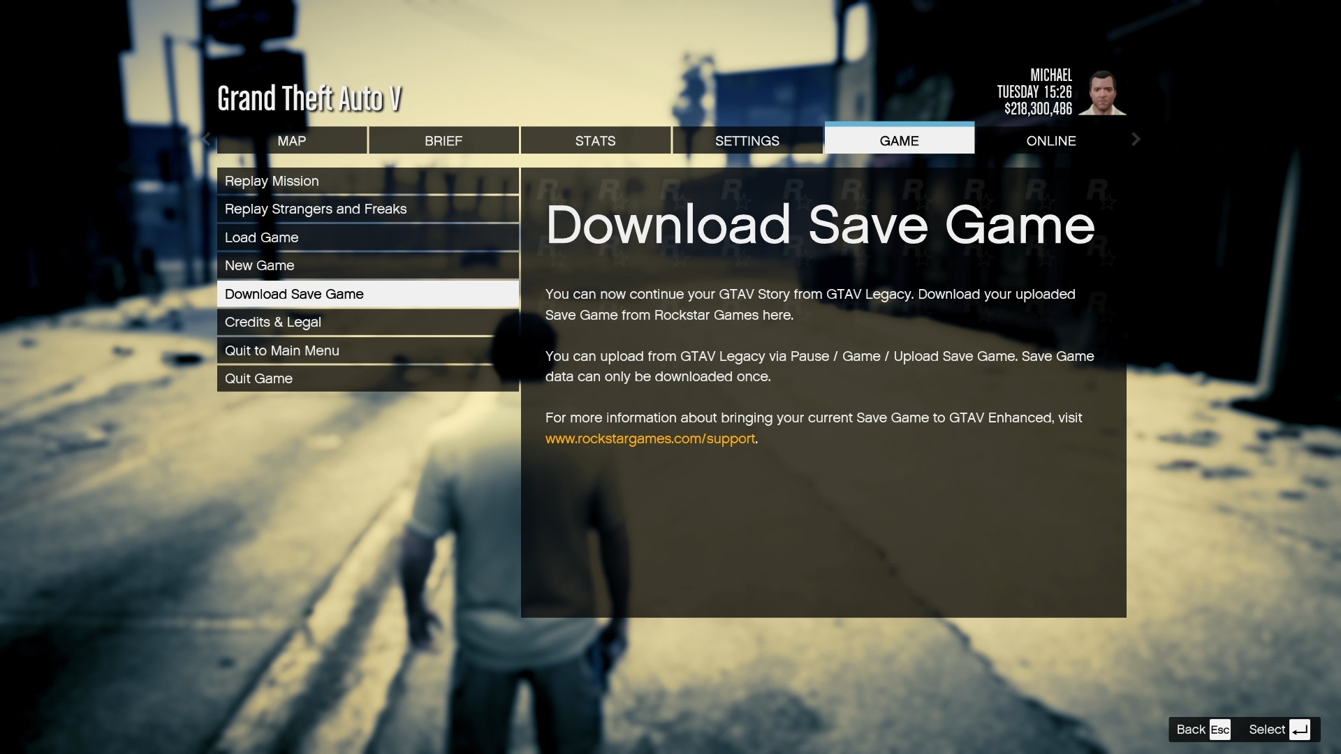 Download save game option in the Enhanced Story mode.