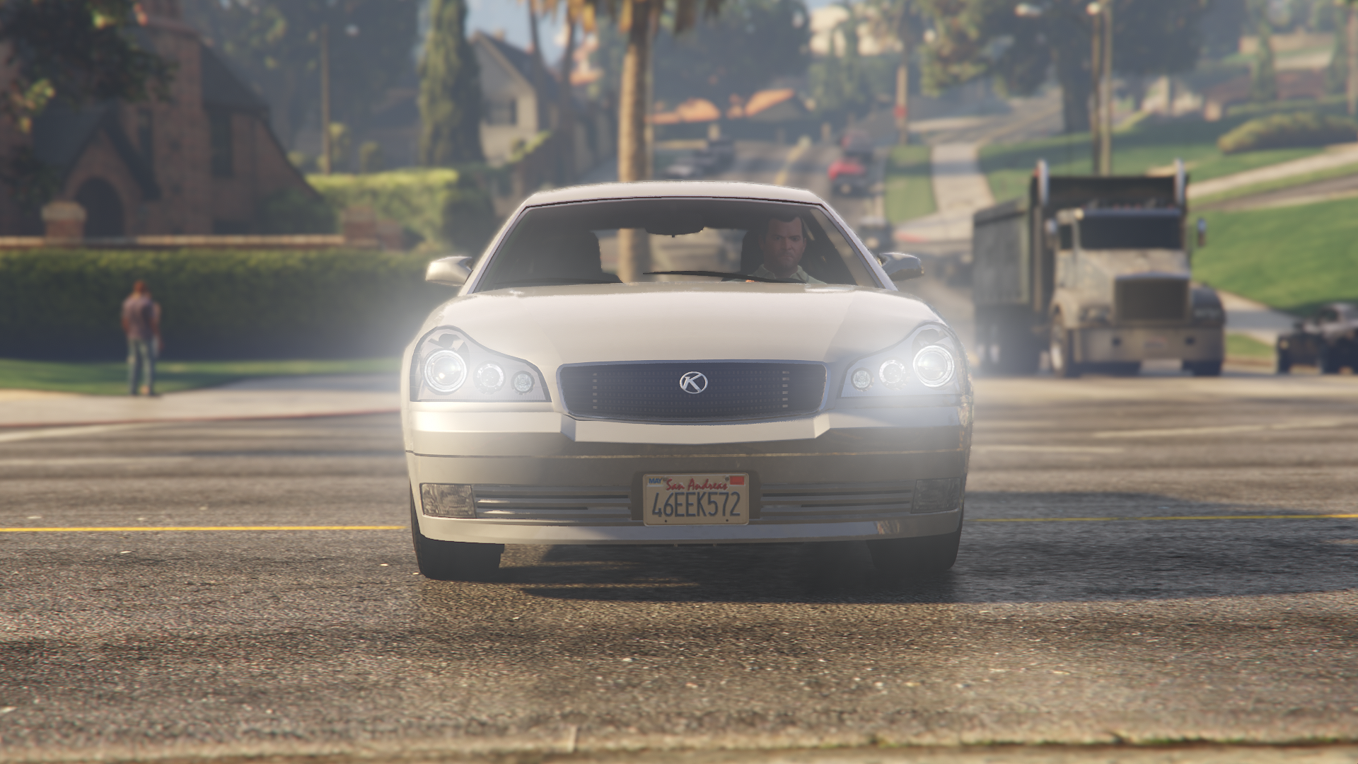 The front of the Karin Intruder as seen in GTA 5.