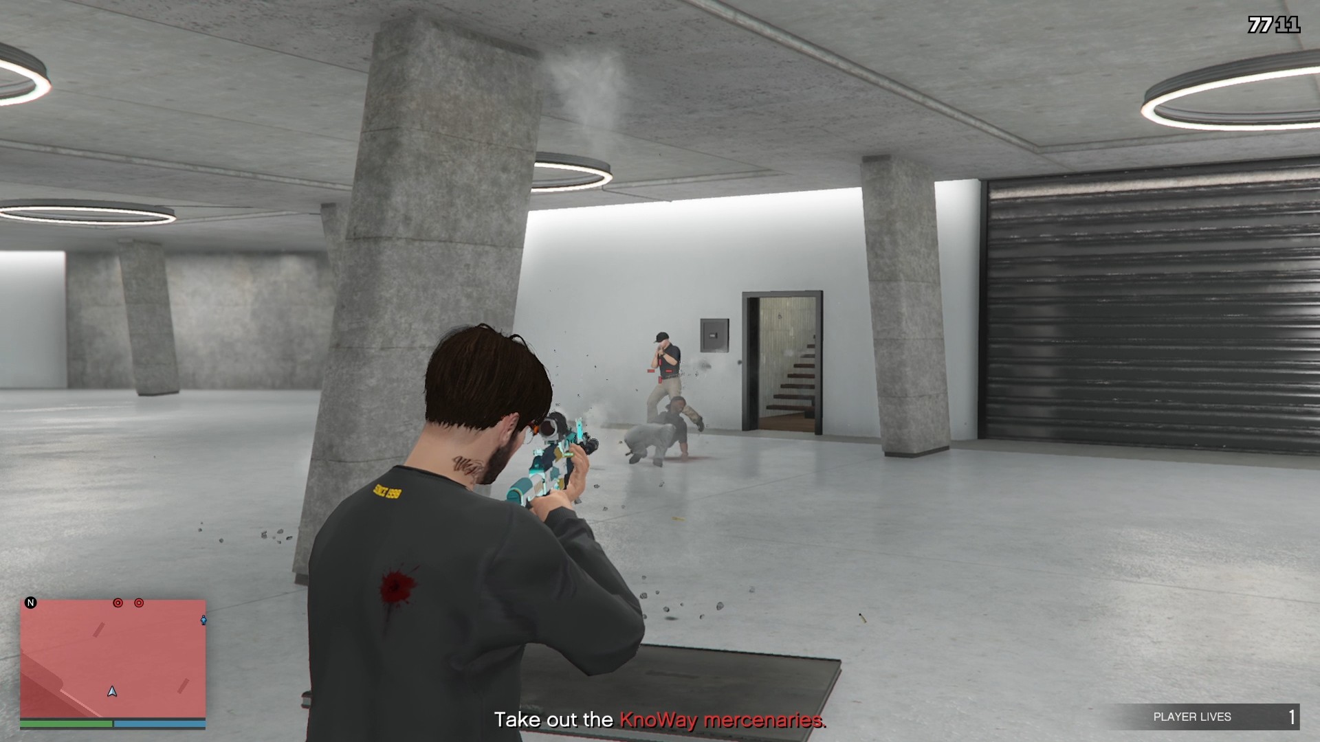 Fending off the incoming mercenaries.