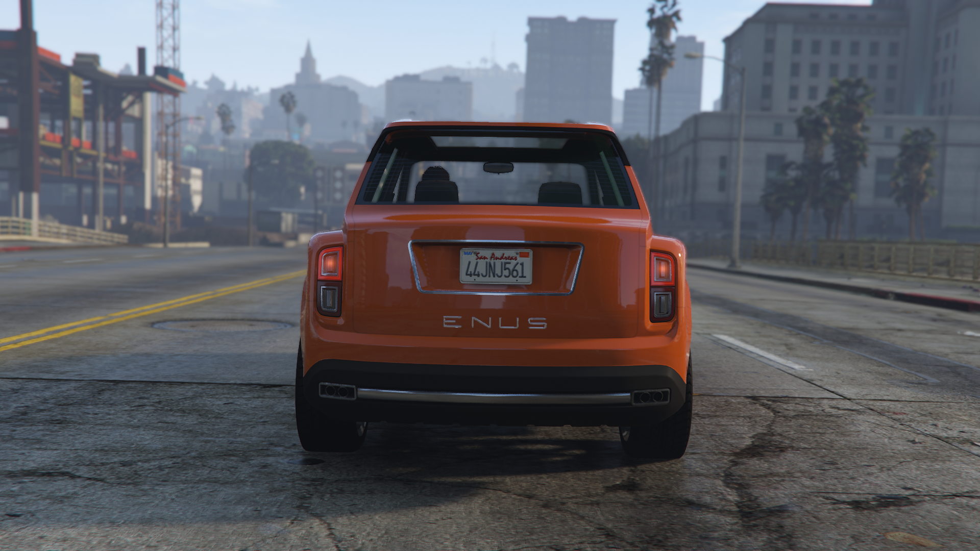 The rear end of Enus Jubilee as seen in GTA Online.