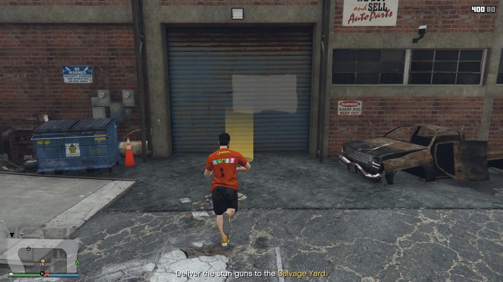 You will get some resistance, so make sure you're ready to make a run for it as soon as you grab the stun guns.